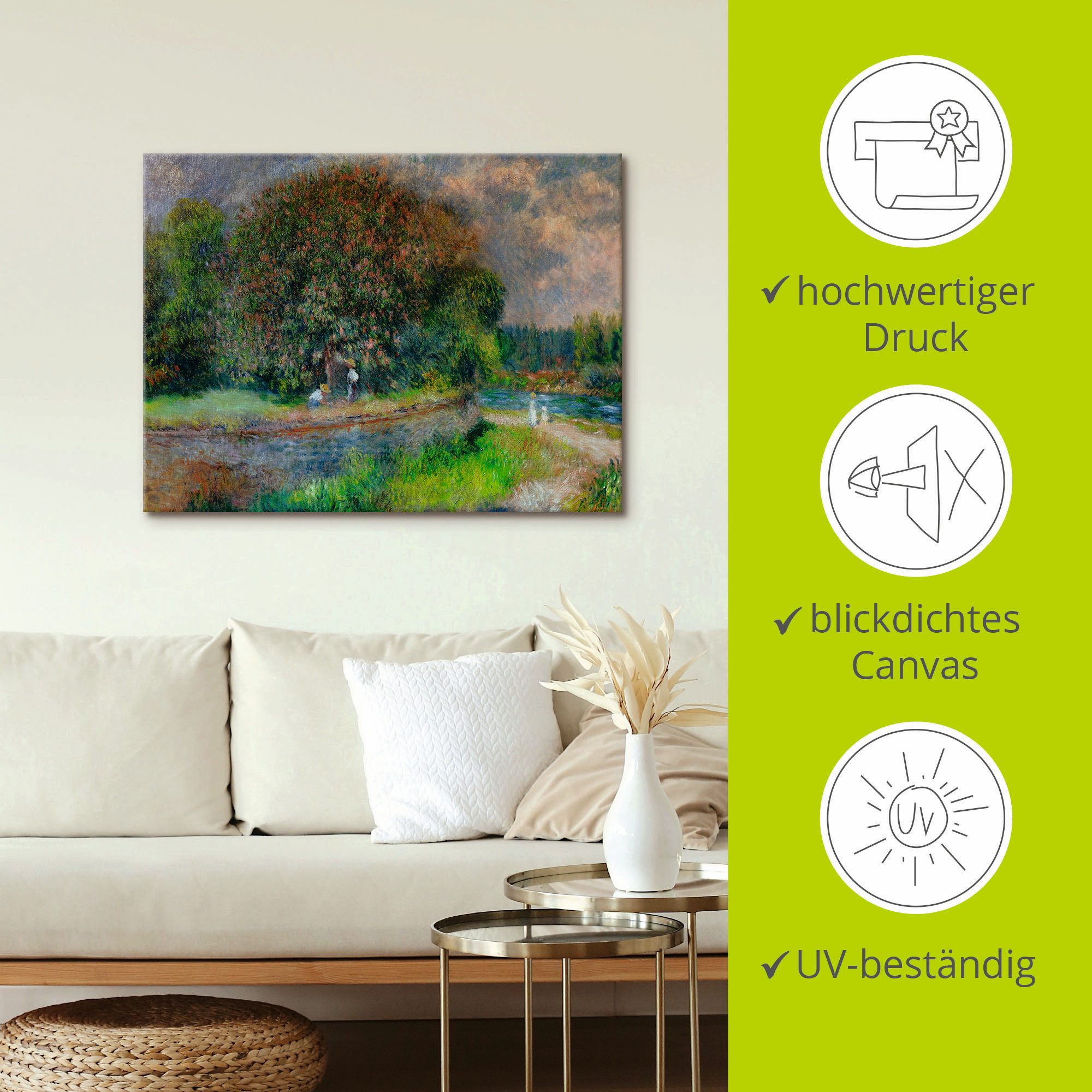 Artland Artprint Bloeiende kastanjeboom als artprint op linnen, poster in verschillende formaten maten
