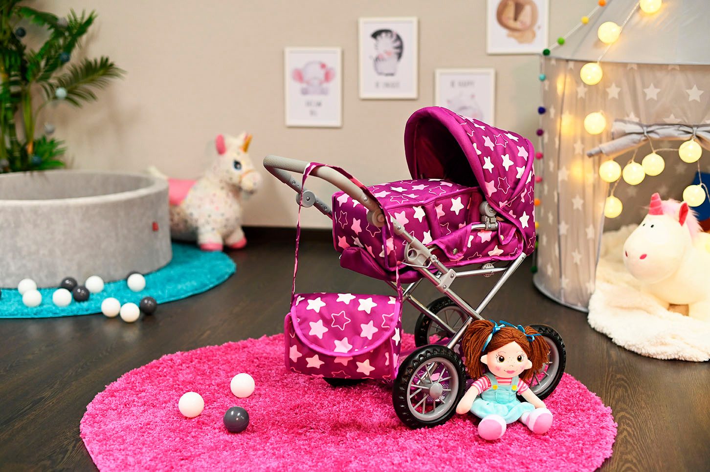 Knorrtoys® Combi-poppenwagen Ruby met luiertas