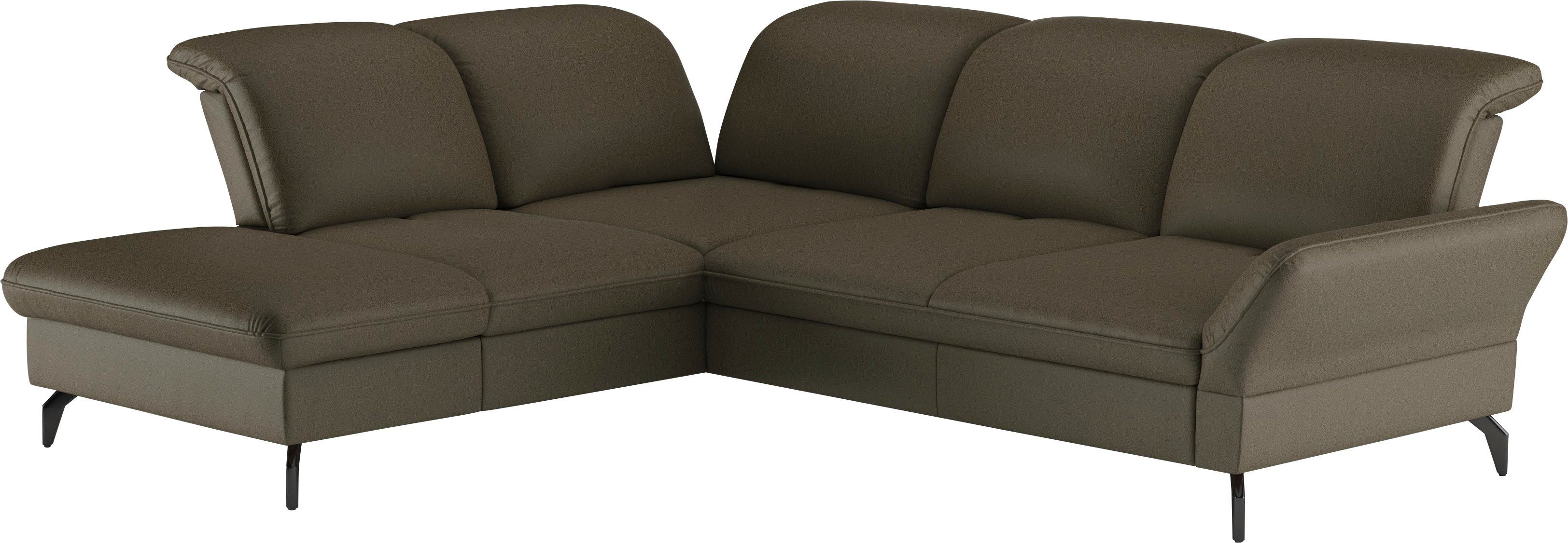 sit&more Hoekbank Leandro L-vorm Naar keuze met bed, hoofdbord en armleuningfunctie, en bergruimte