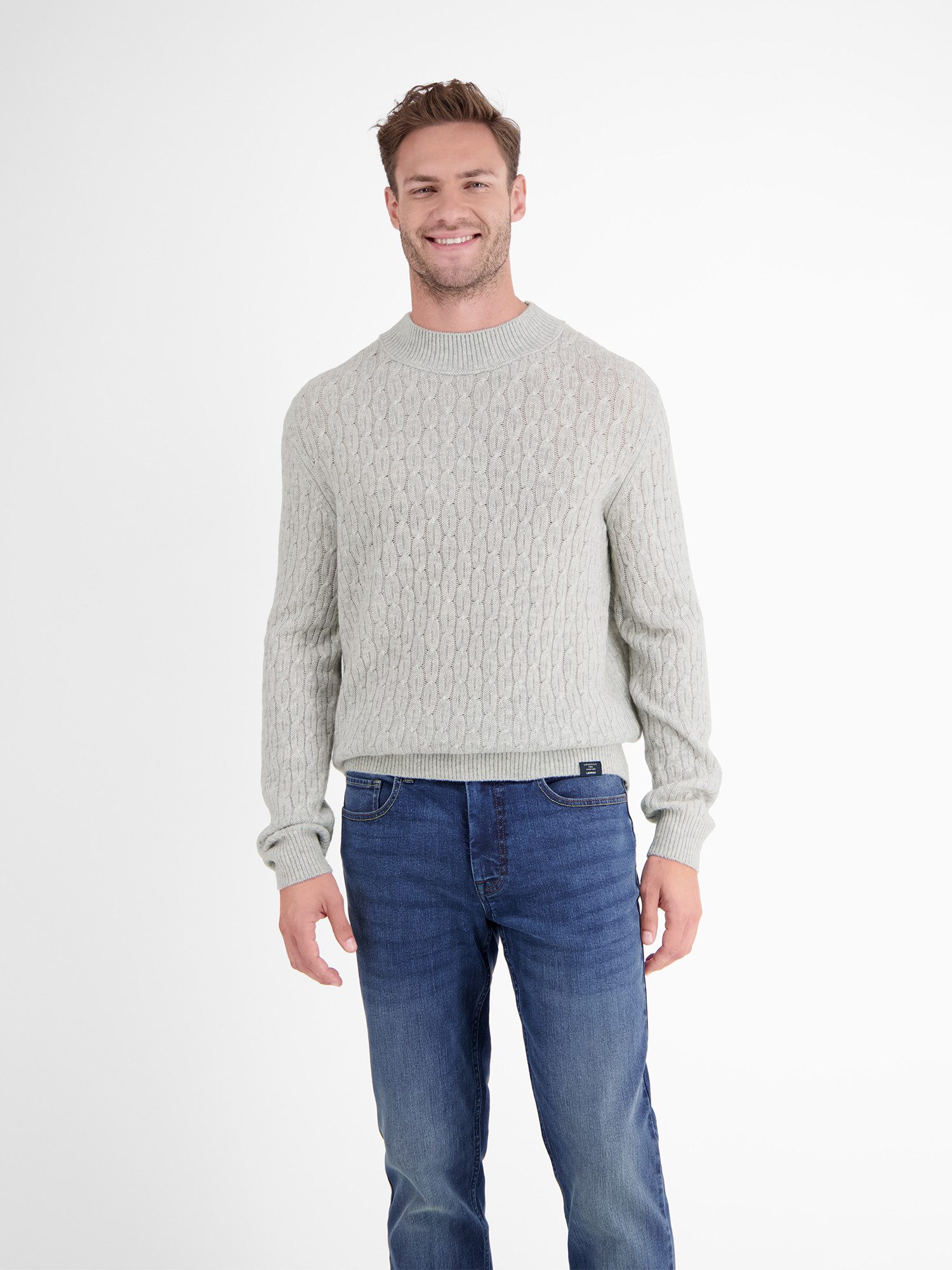 Lerros Gebreide trui LERROS kabelgebreide pullover met turtleneck