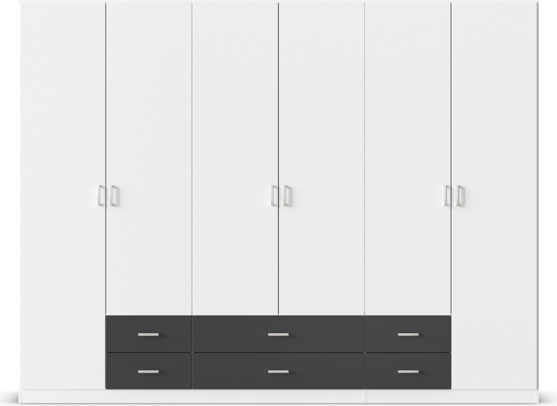 rauch Draaideurkast Kledingkast kast garderobe linnenkast GAMMA in 3 breedtes met 6 lades, in eenvoudig design topseller made in germany