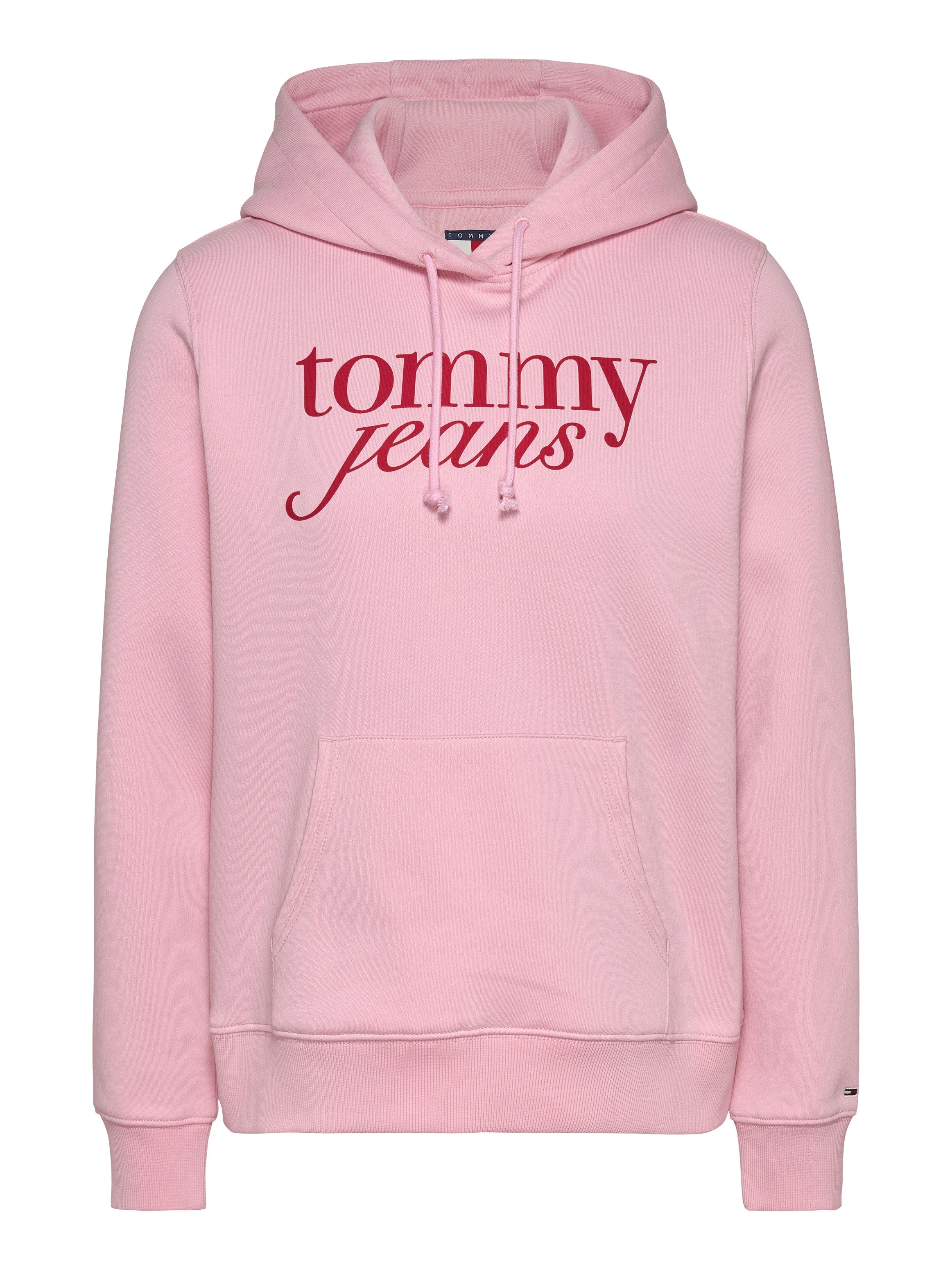 Tommy Jeans Curve Hoodie TJW REG ESS LOGO HOODIE EXT in grote maten, capuchon, logo-vlag