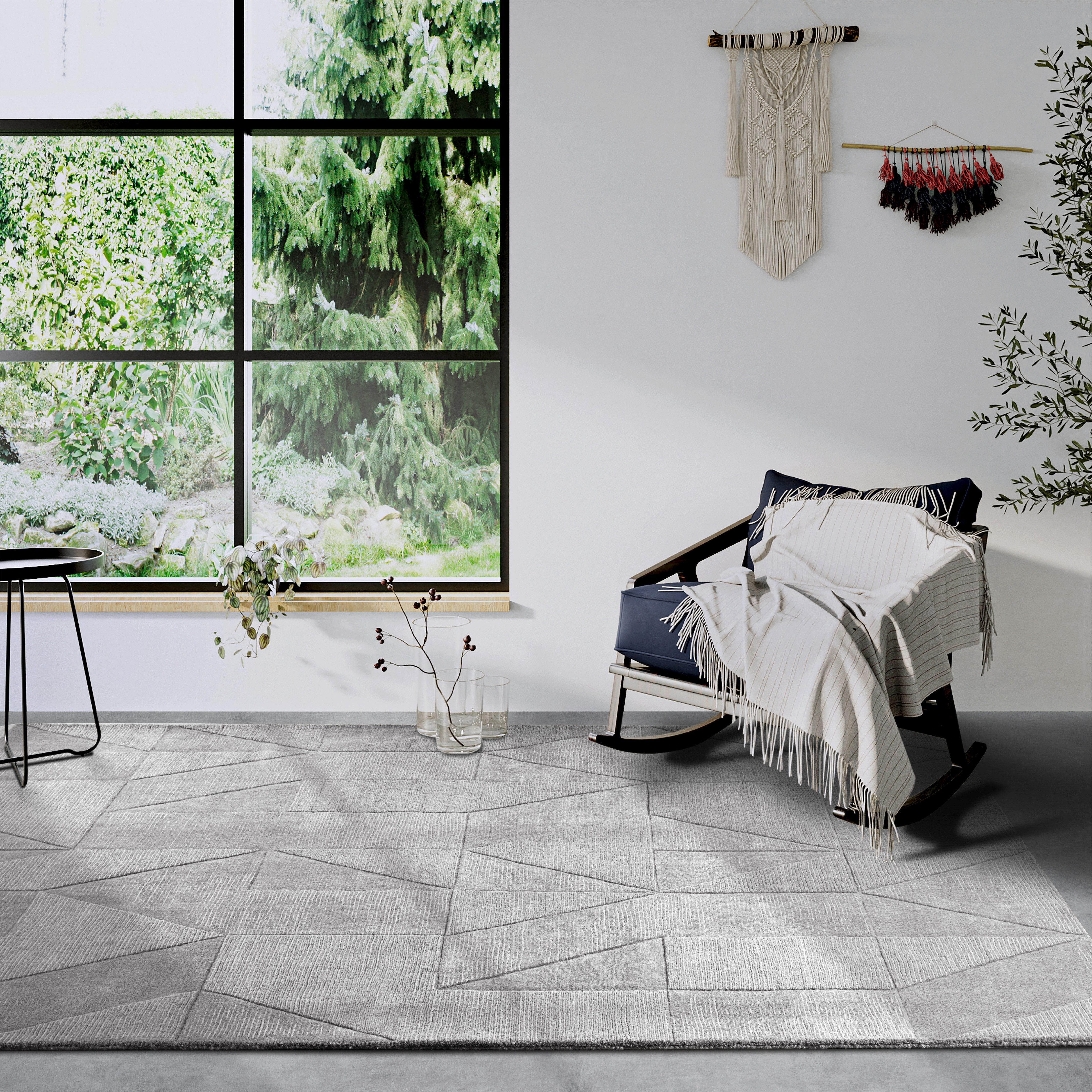 Villeroy & Boch Wollen kleed Ursule Loper, handgeweven, wol, natuur, woonkamer, geometrie, boho