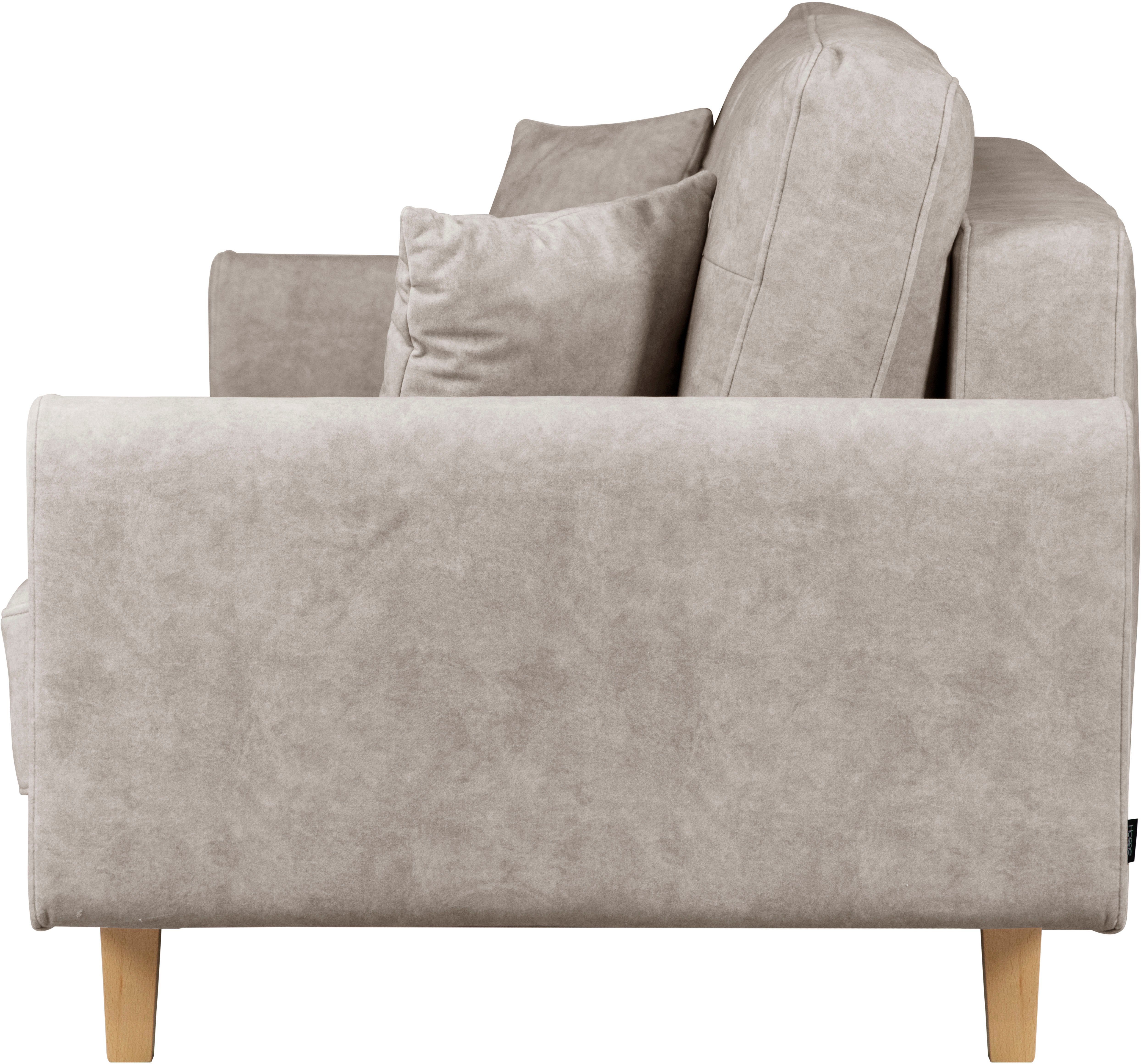 Home affaire 2-zitsbank TRIPLO met golfsysteem, afmetingen B/D/H: 165/100/89 cm Bank met stiksel in het ruggebied, incl. rugkussen en sierkussen