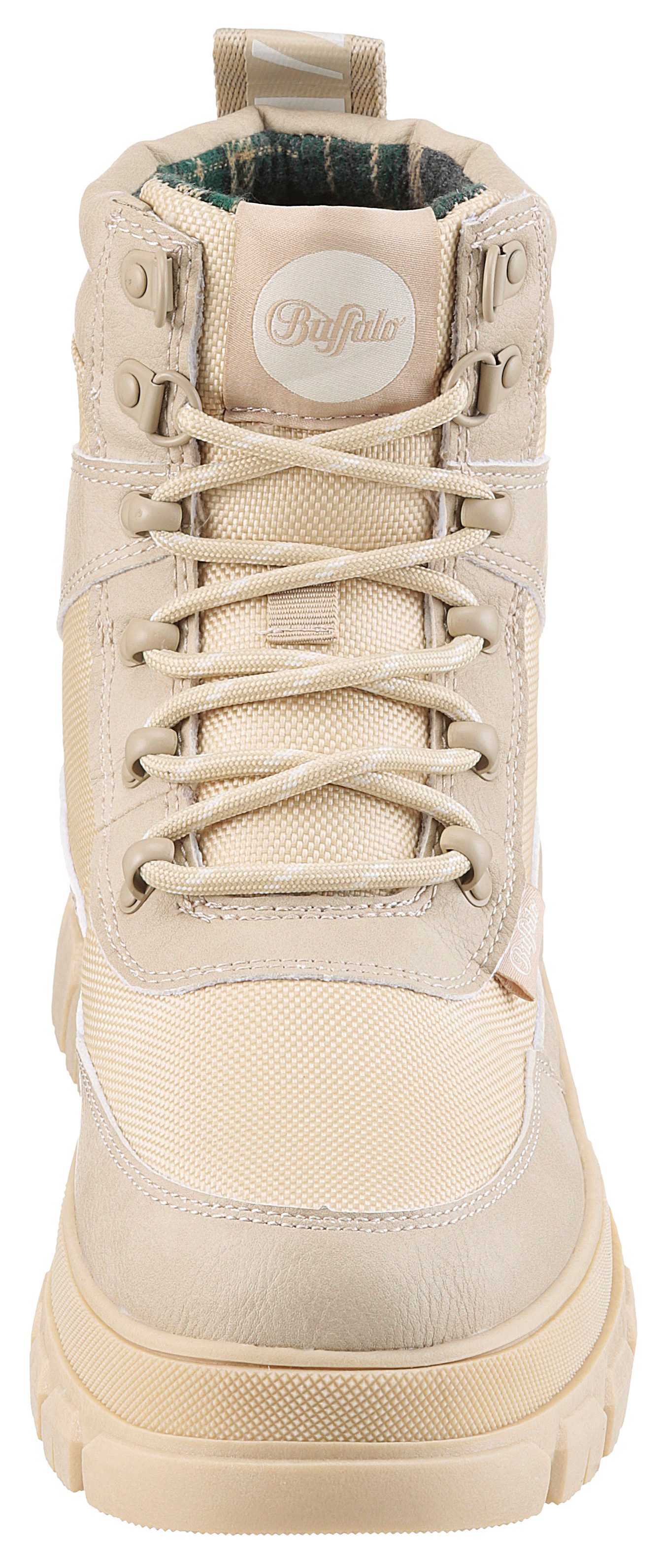 Buffalo Veterschoenen NOVA COM VEGAN enkellaars, high top sneaker, plateau hak, met memory foam