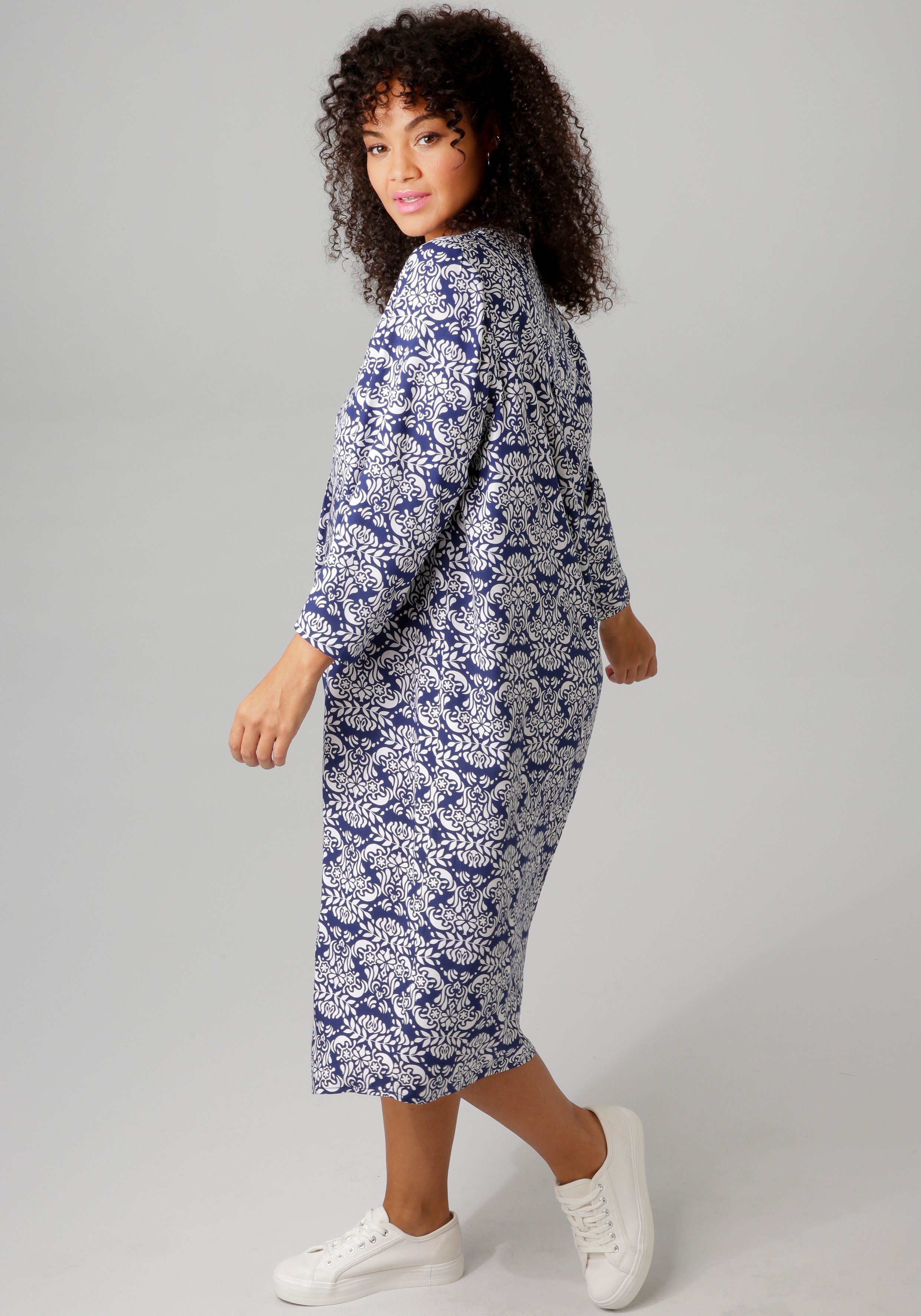 Aniston PLUS Zomerjurk met kleurharmonieuze, grafische print - nieuwe collectie