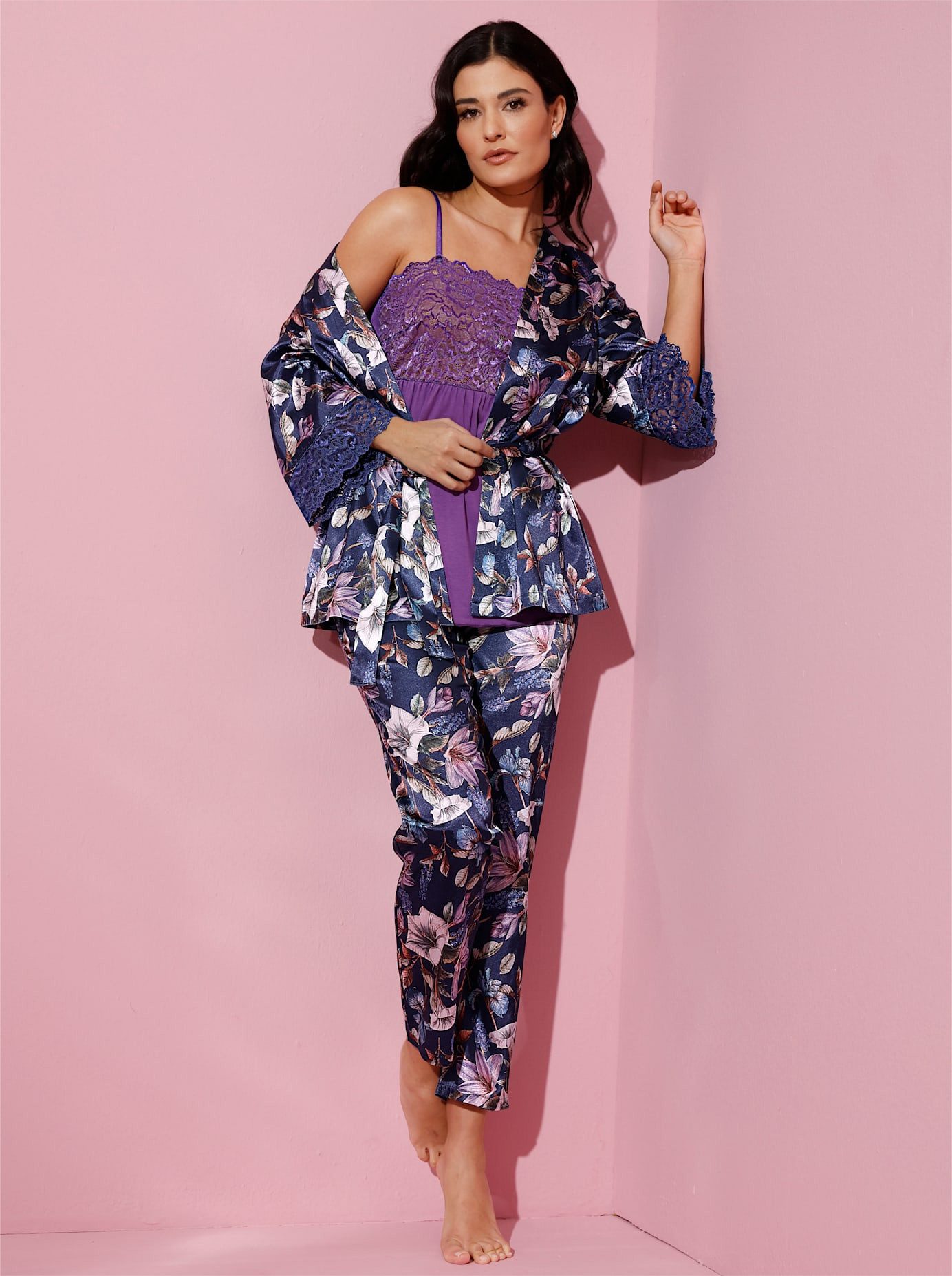 wäschepur Ochtendjas dames badjassen maat 48/50 blauw