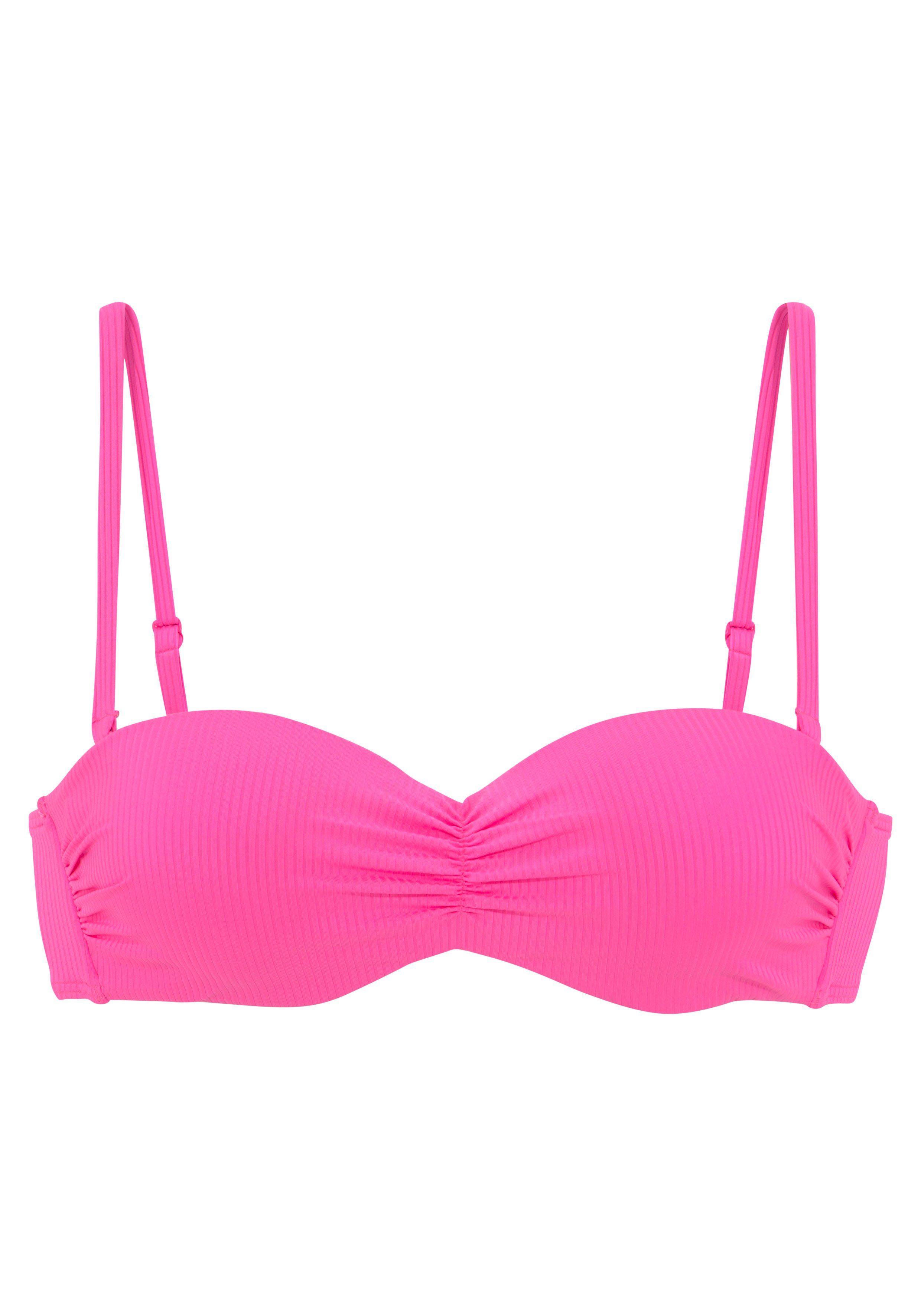 Venice Beach Bandeau-bikinitop Lucky van geribbelde structuurstof