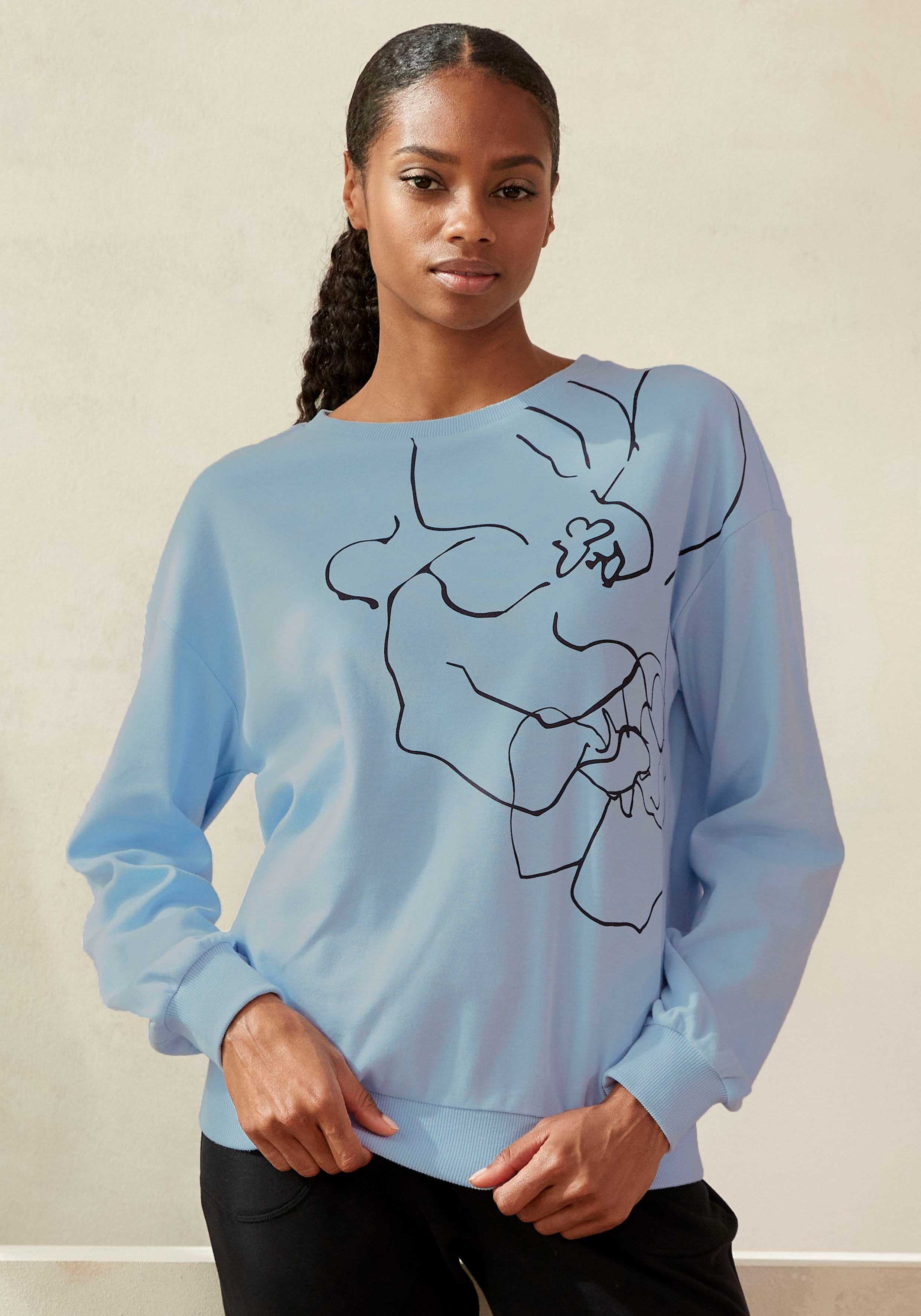 Lascana Sweatshirt Loungeshirt met print, loungewear