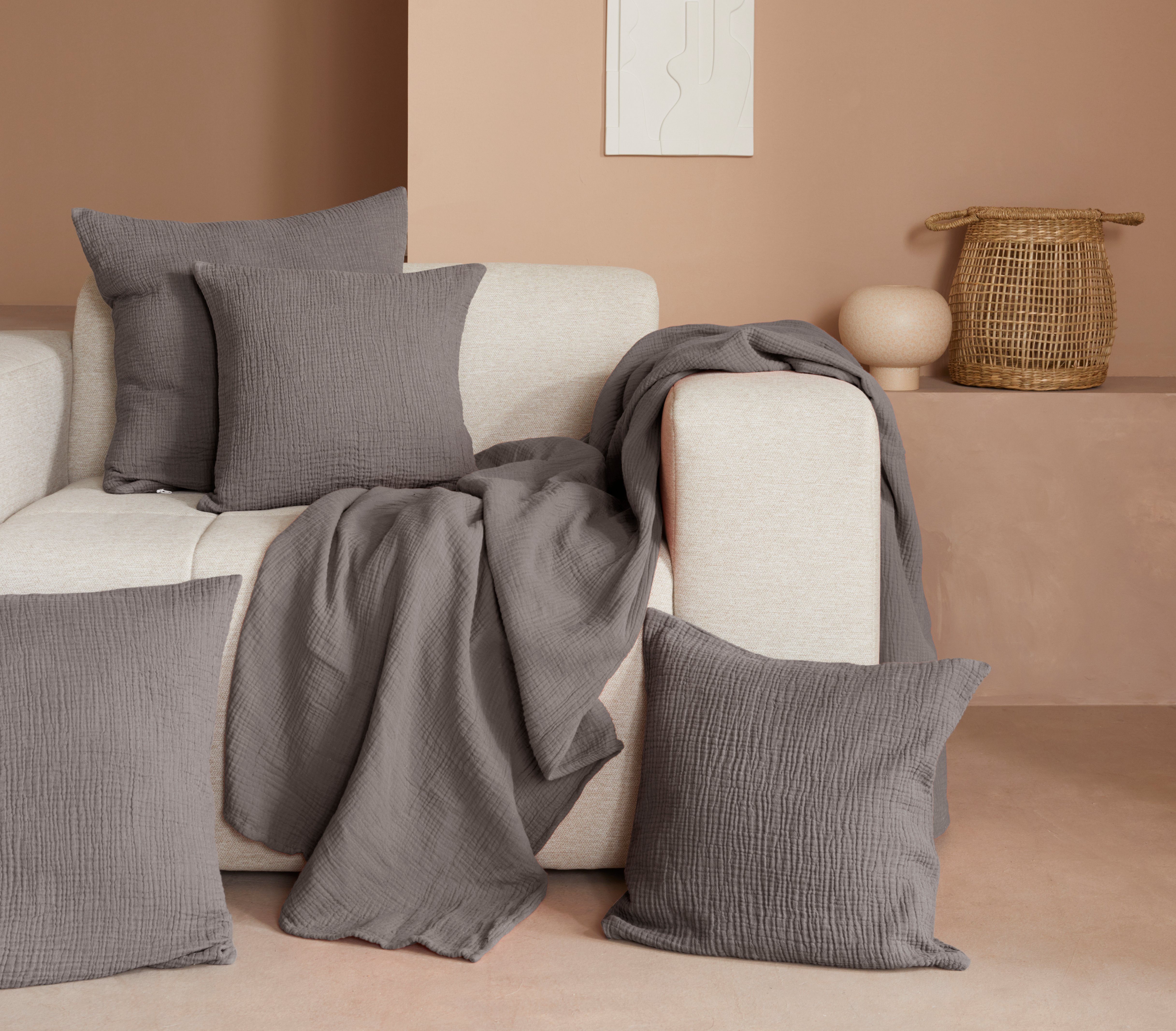 LeGer Home by Lena Gercke Deken Hevin Deken in katoen-crinkle-effect, mousseline, knuffeldeken