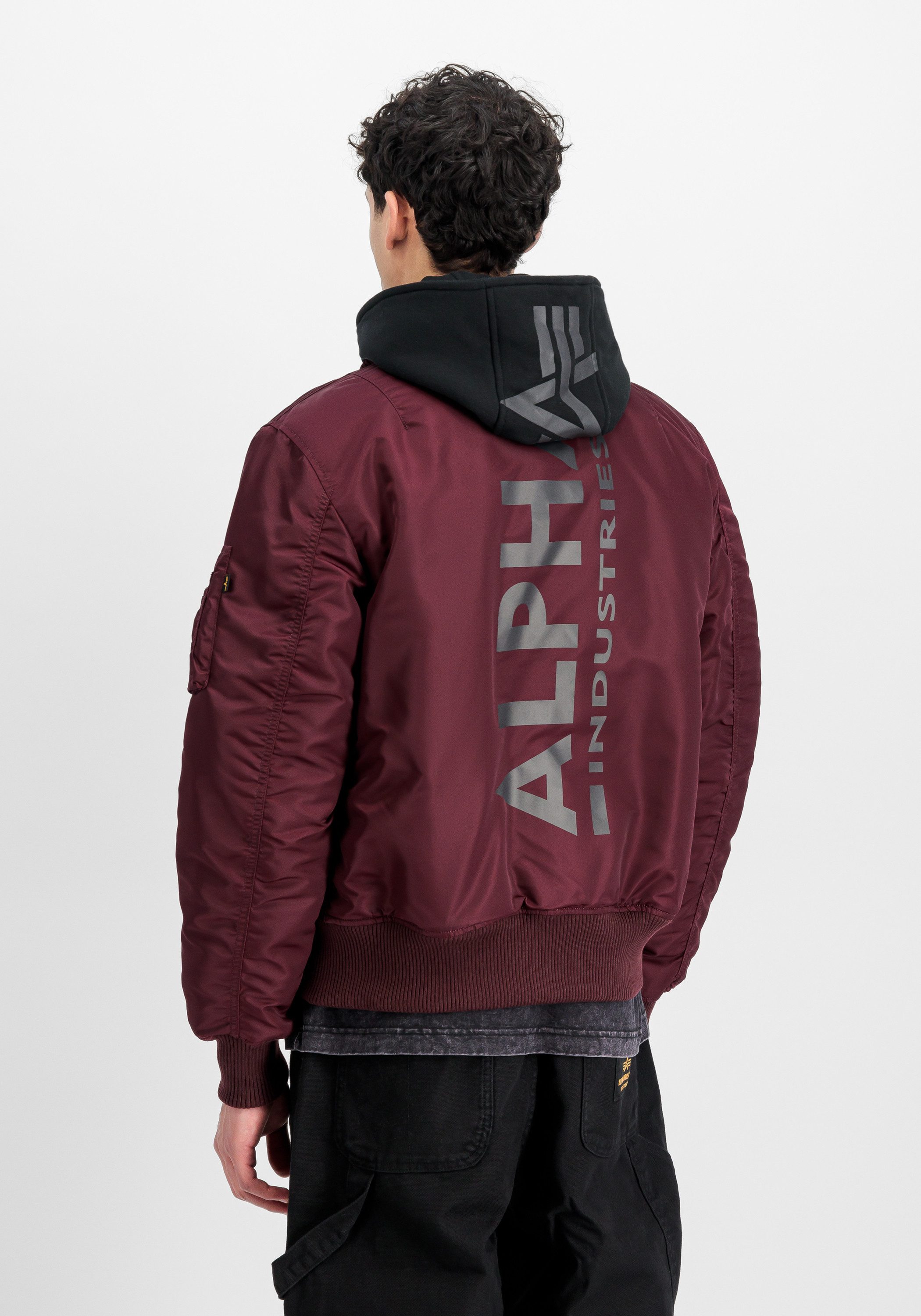 Alpha Industries Bomberjack Alpha Industries Men - Bomber Jackets MA-1 Zip Hood Back Print