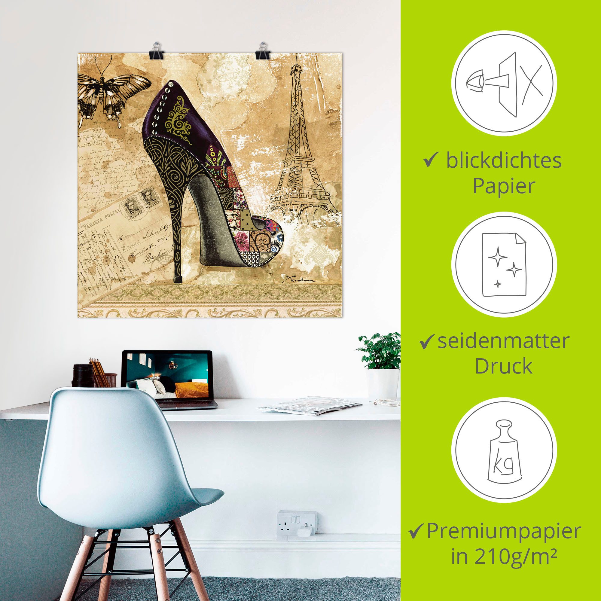 Artland Artprint Veranderende tijden IV - stiletto's als artprint van aluminium, artprint op linnen, muursticker of poster in verschillende maten