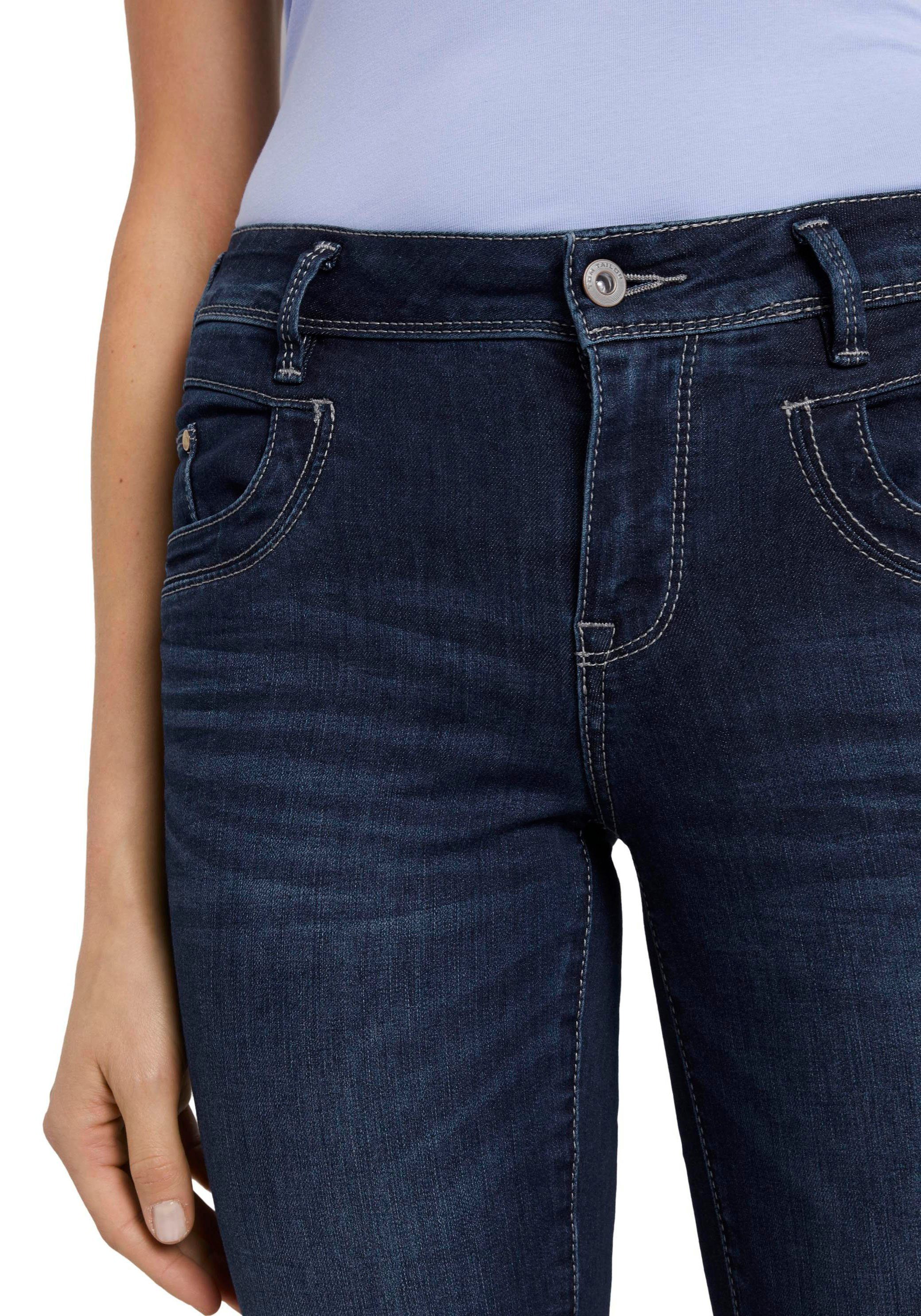 Tom Tailor Rechte jeans Alexa straight met contrasterende stiksels