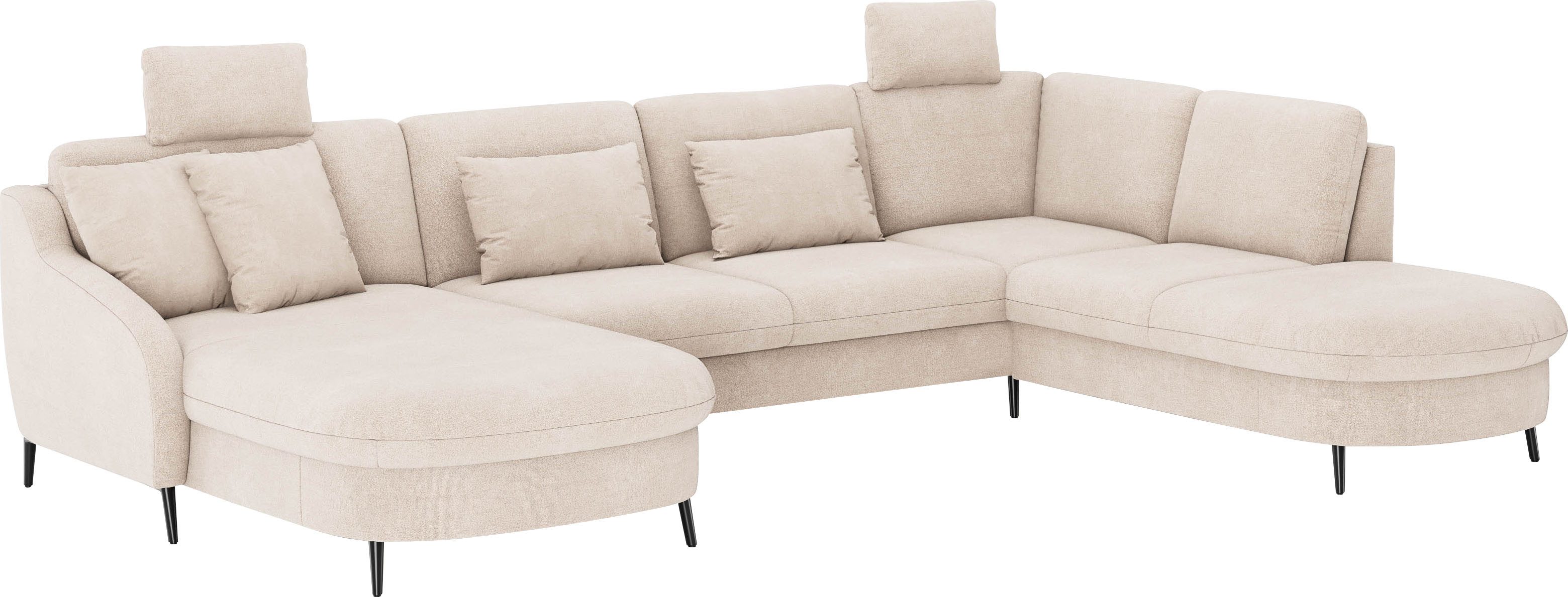 sit&more Zithoek Soul U-model optioneel met bedfunctie en bedlade of lade