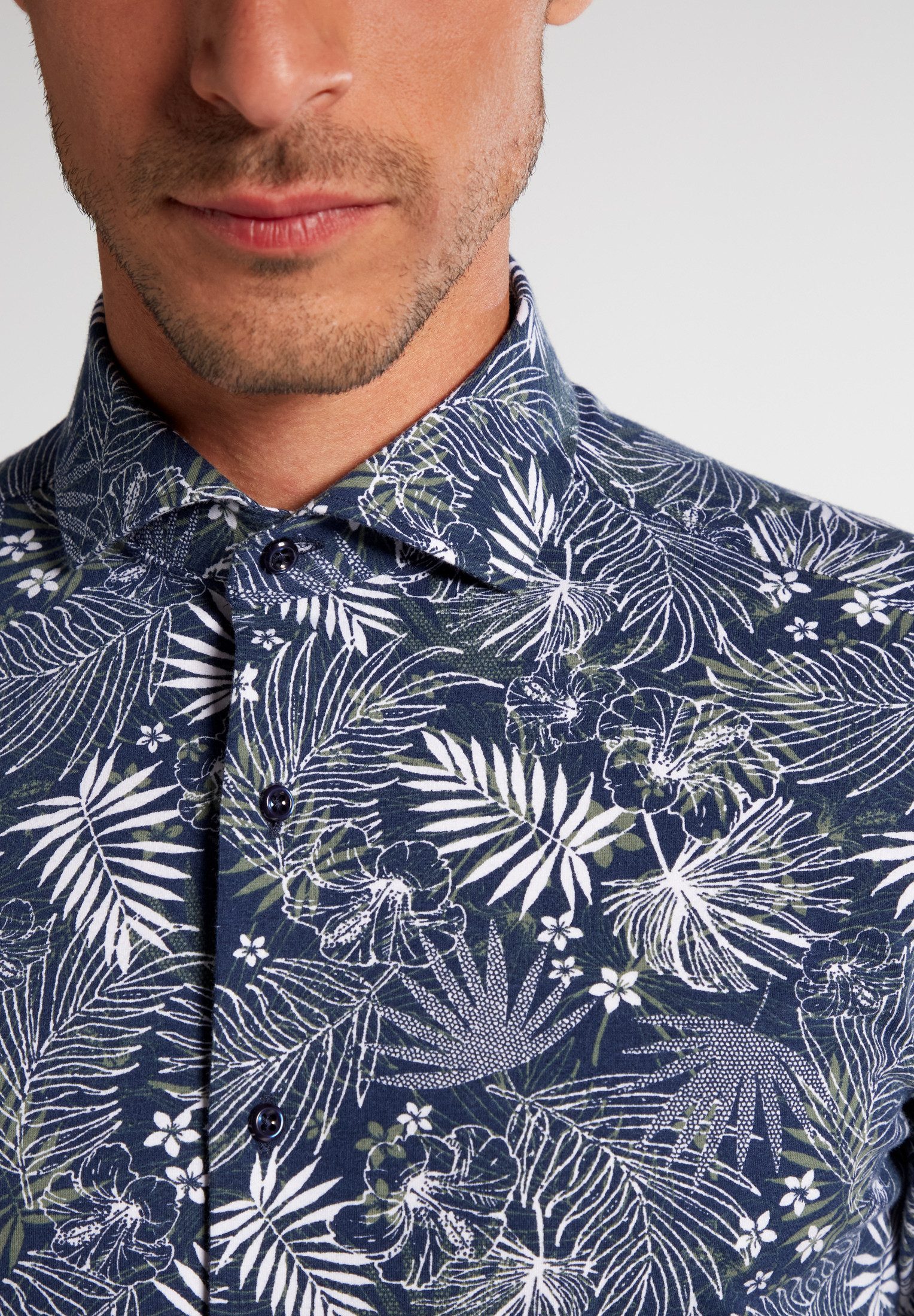 Eterna Overhemd met korte mouwen Slim fit EASY IRON (gemakkelijk te strijken)