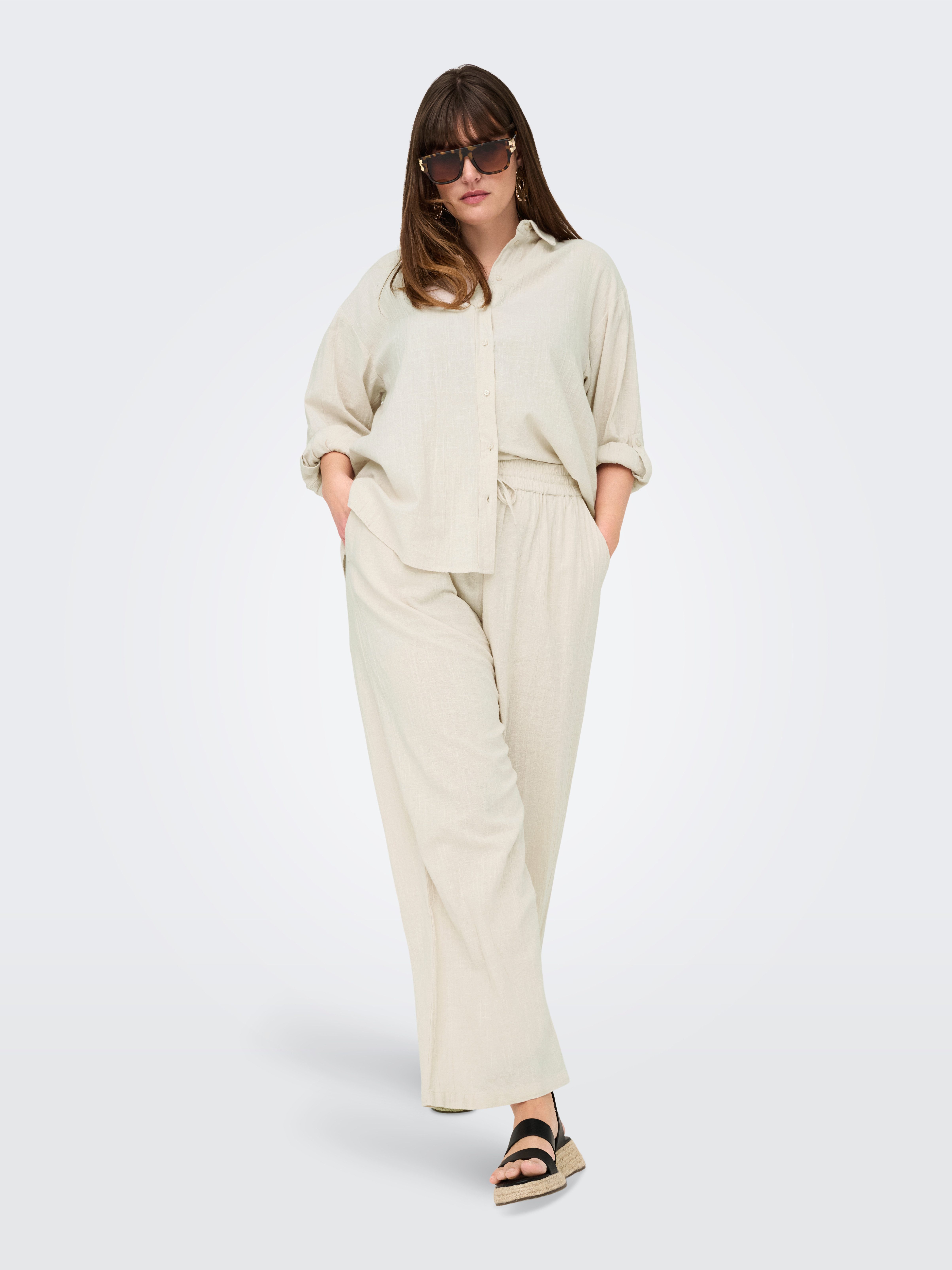ONLY CARMAKOMA Comfortbroek CARTIZANA COTTON LOOSE PANTS WVN NOOS
