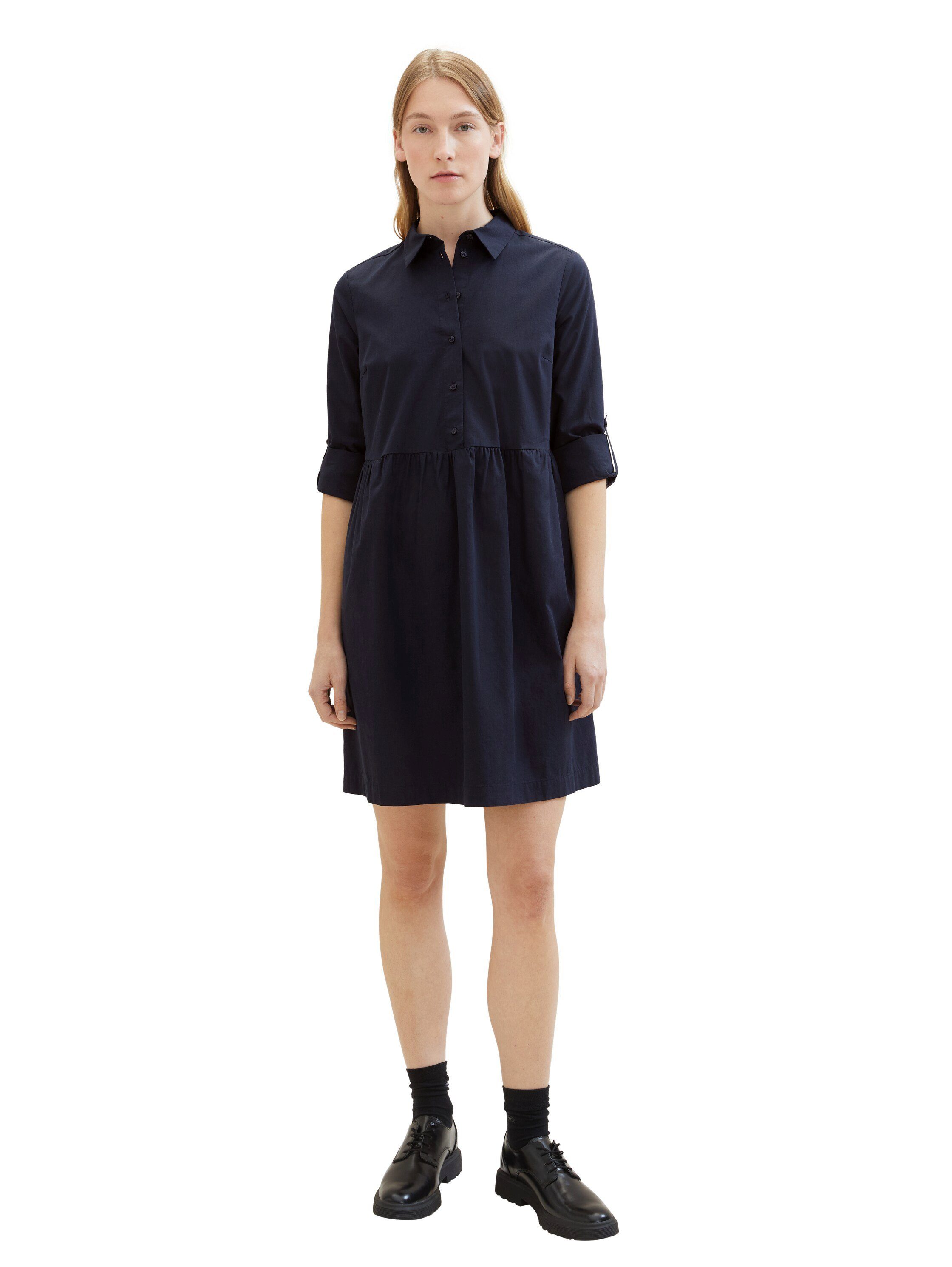 Tom Tailor Jurk met overhemdkraag POPLIN met knoopsluiting