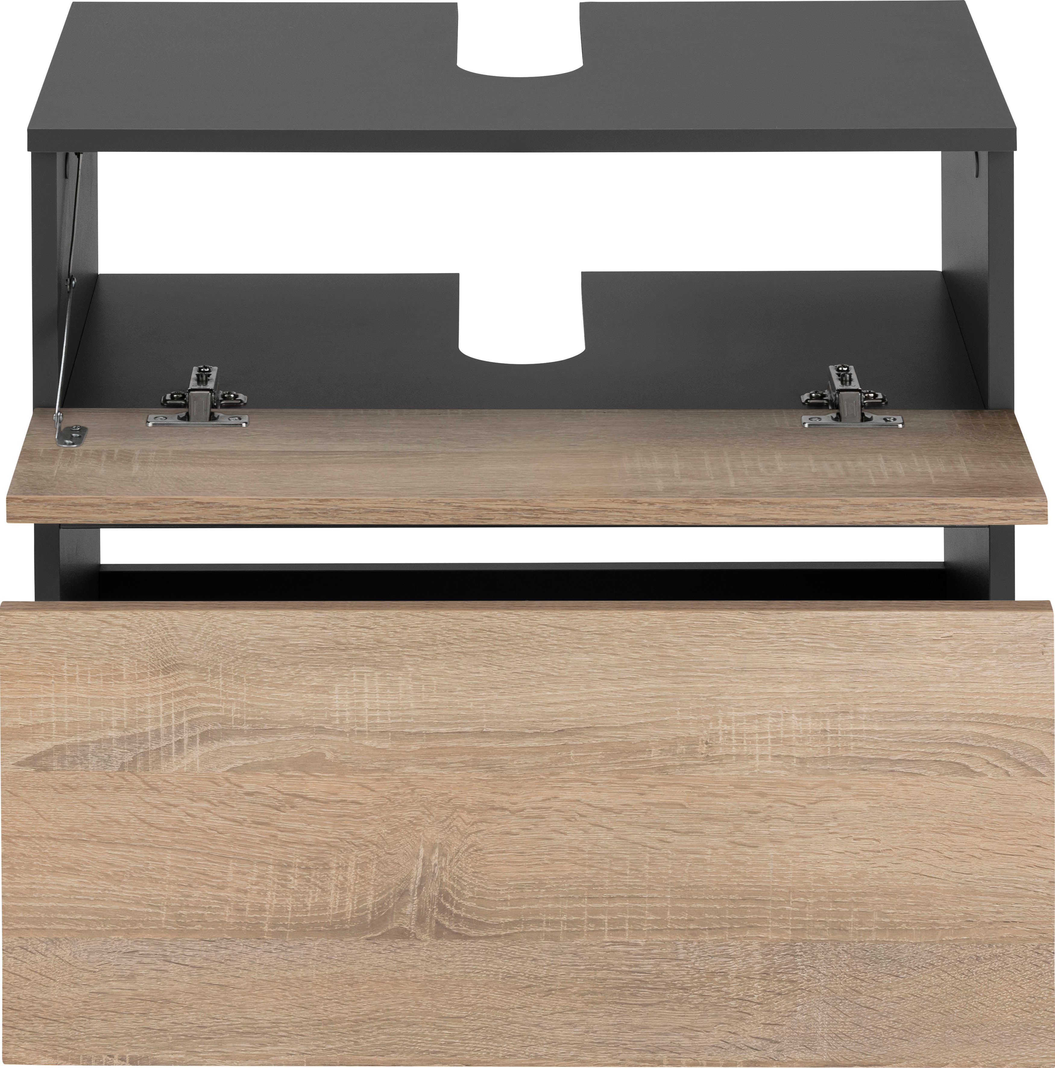 Home affaire Wastafelonderkast Wisla Sifon uitsparing, push-to-open functie, breedte 60 cm, hoogte 55 cm