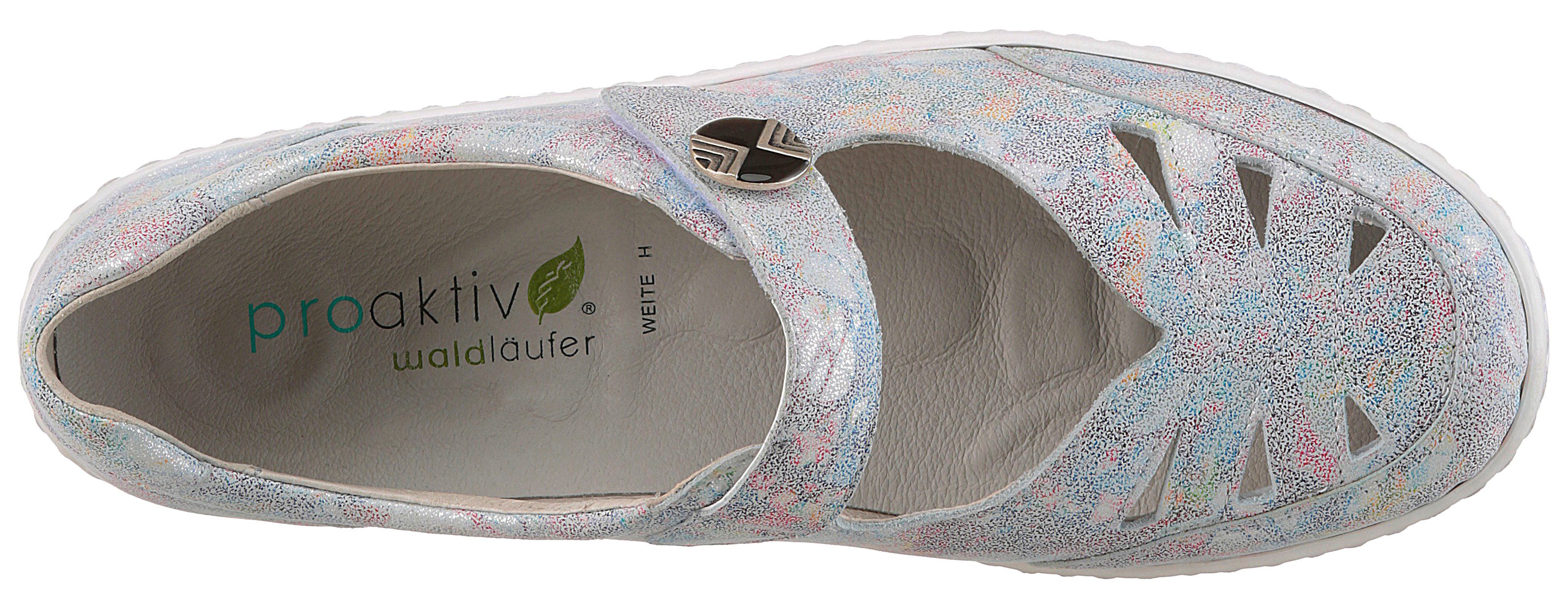 Waldläufer Ballerina's met riempje Henni , lage schoen, comfortabele schoen, perforaties, comfortabele breedte h (= zeer breed)