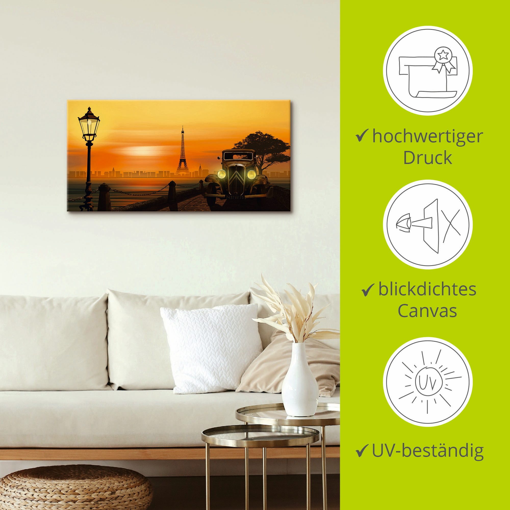Artland Artprint Parijs Nostalgie als artprint op linnen, poster in verschillende formaten maten