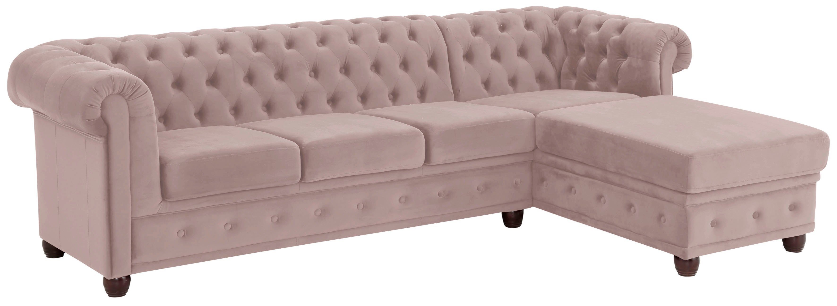 Home affaire Chesterfield-bank New Castle L-vorm hoogwaardige capitonnage in chesterfield-design, bxdxh: 255(171x72)