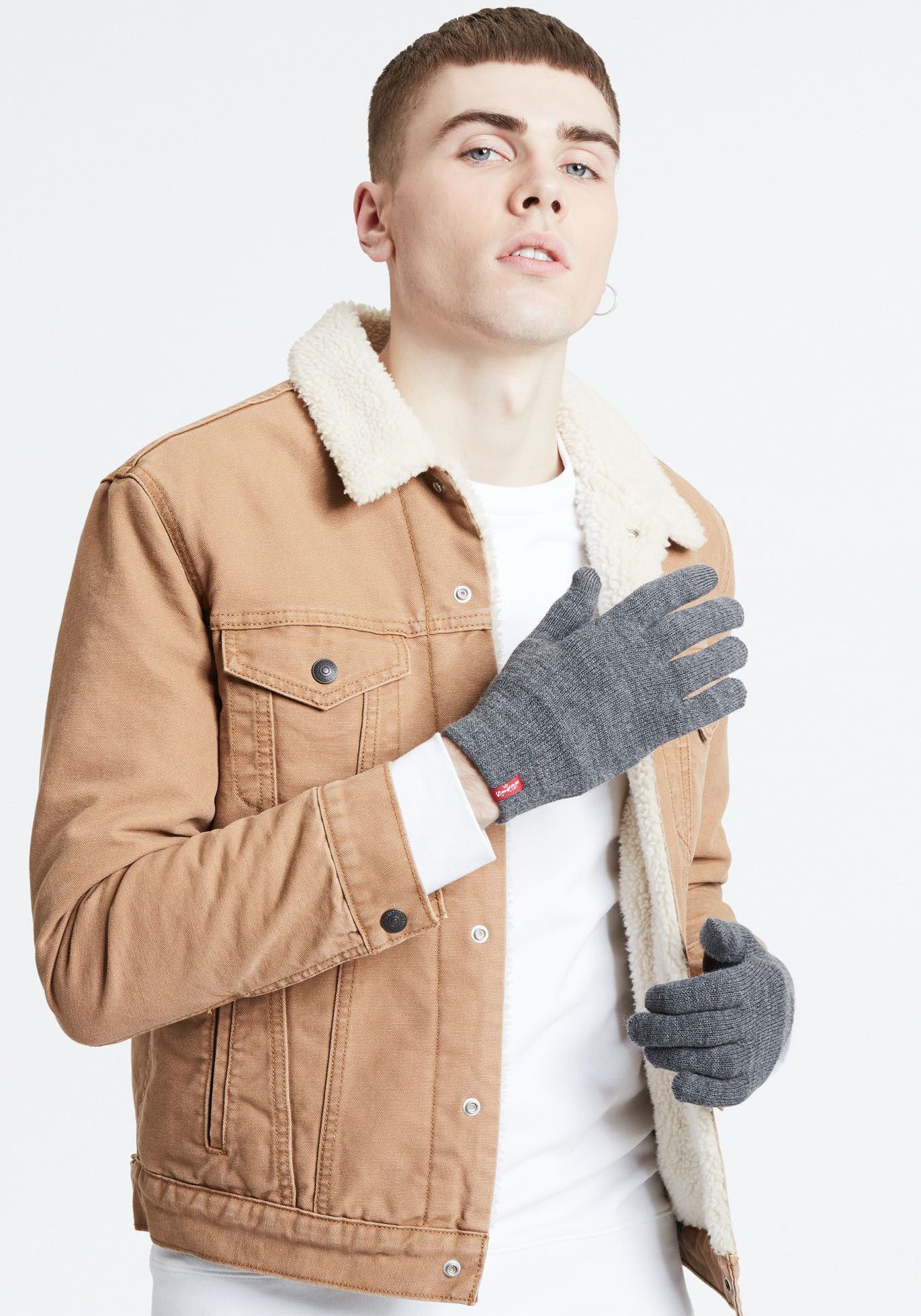 Levi's® Gebreide handschoenen Touchscreen met touchfunctie, eenvoudige bediening van smartphones op koude dagen