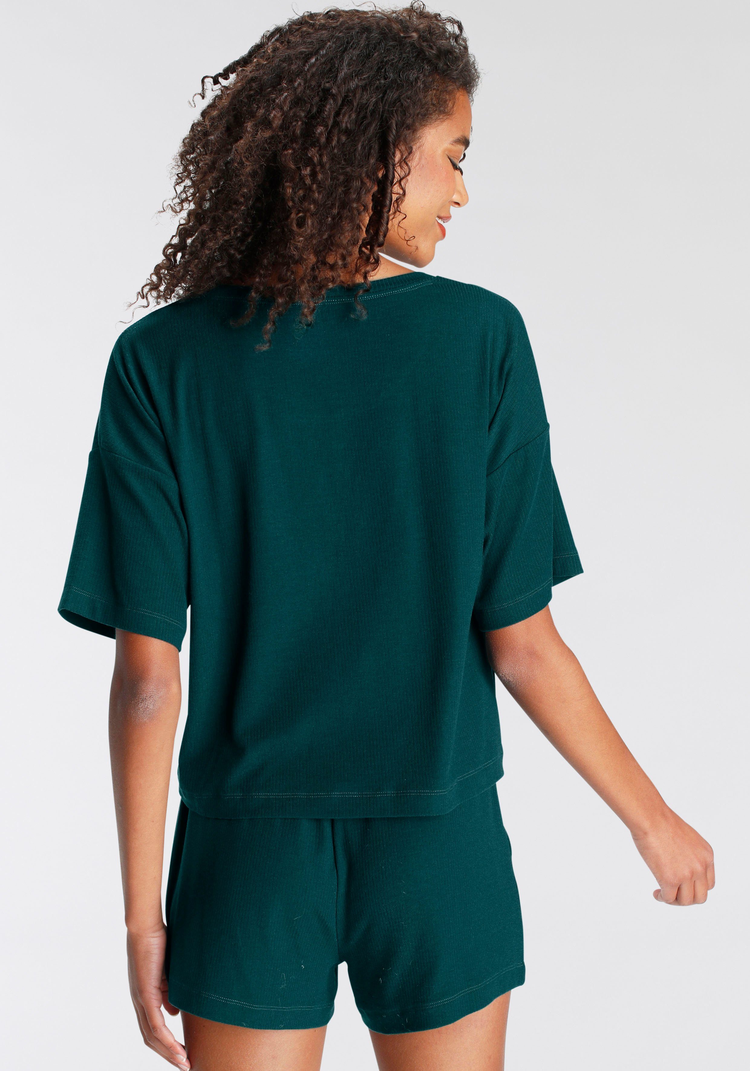 Lascana Shortama uit mooi ribmateriaal (set, 2-delig)