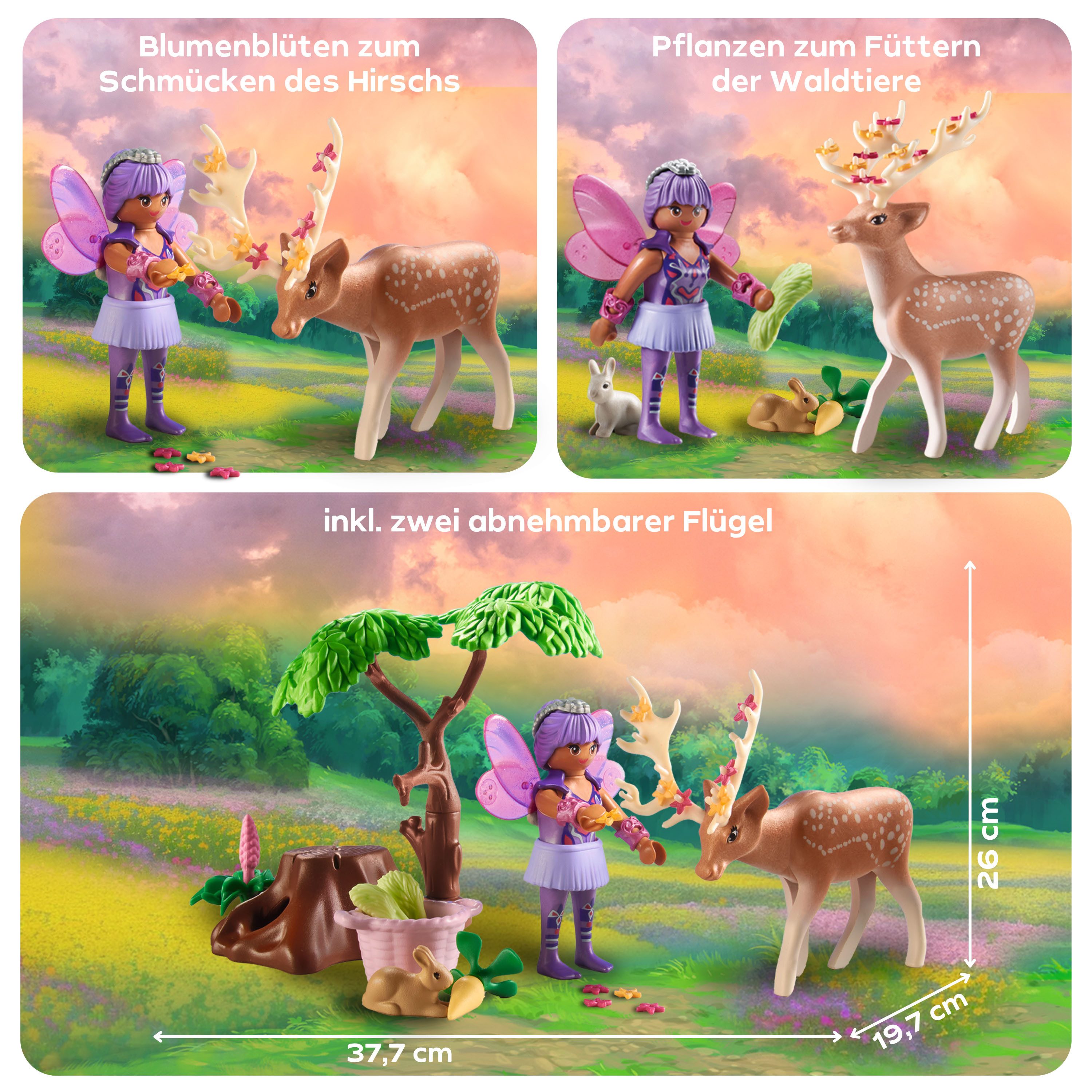 Playmobil® Constructie-speelset Feen mit süßen Waldtieren (71800), Playmobil Fairies (42-delig)