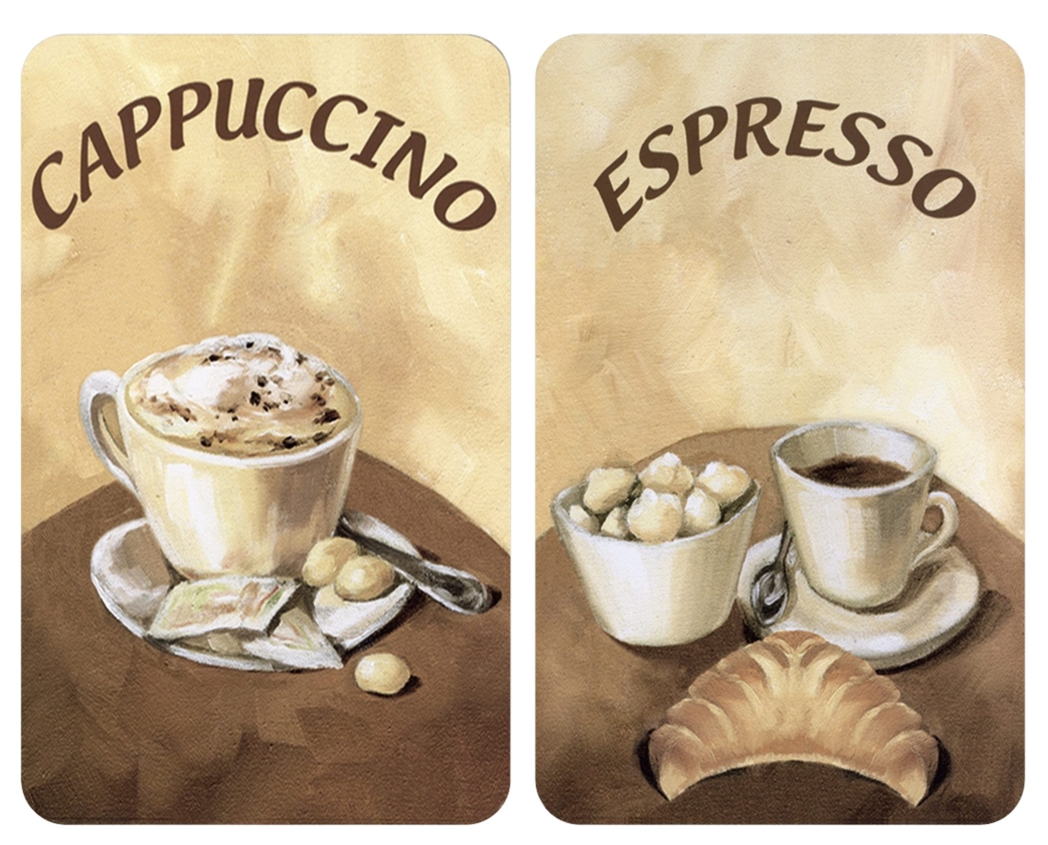 WENKO Kookplaatdeksel Universeel model Koffie (set, 2-delig) accessoires bruin