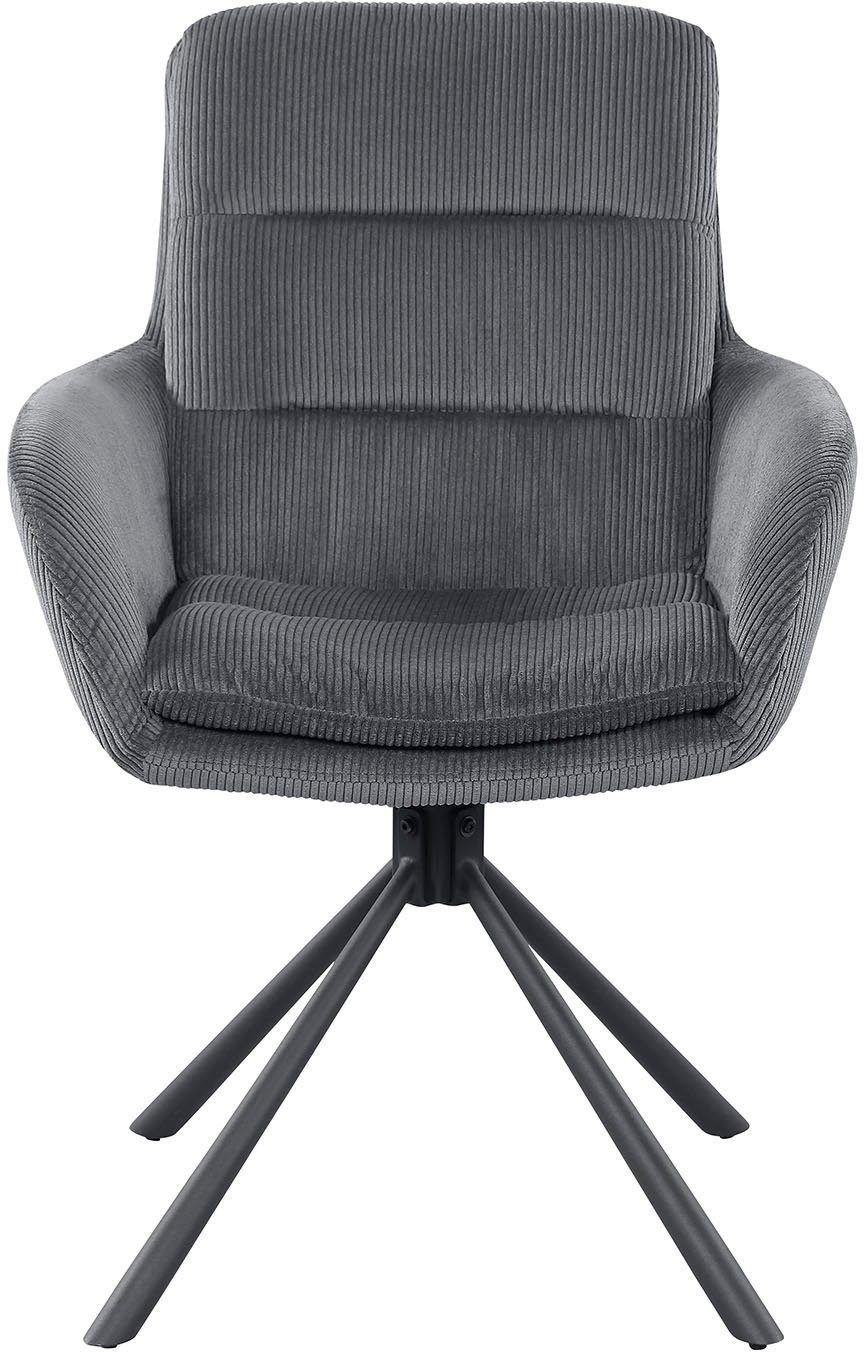 SalesFever Eetkamerstoel Pizzo armstoel Eetkamerstoel met cordstof, 360° draaifunctie (1 stuk)