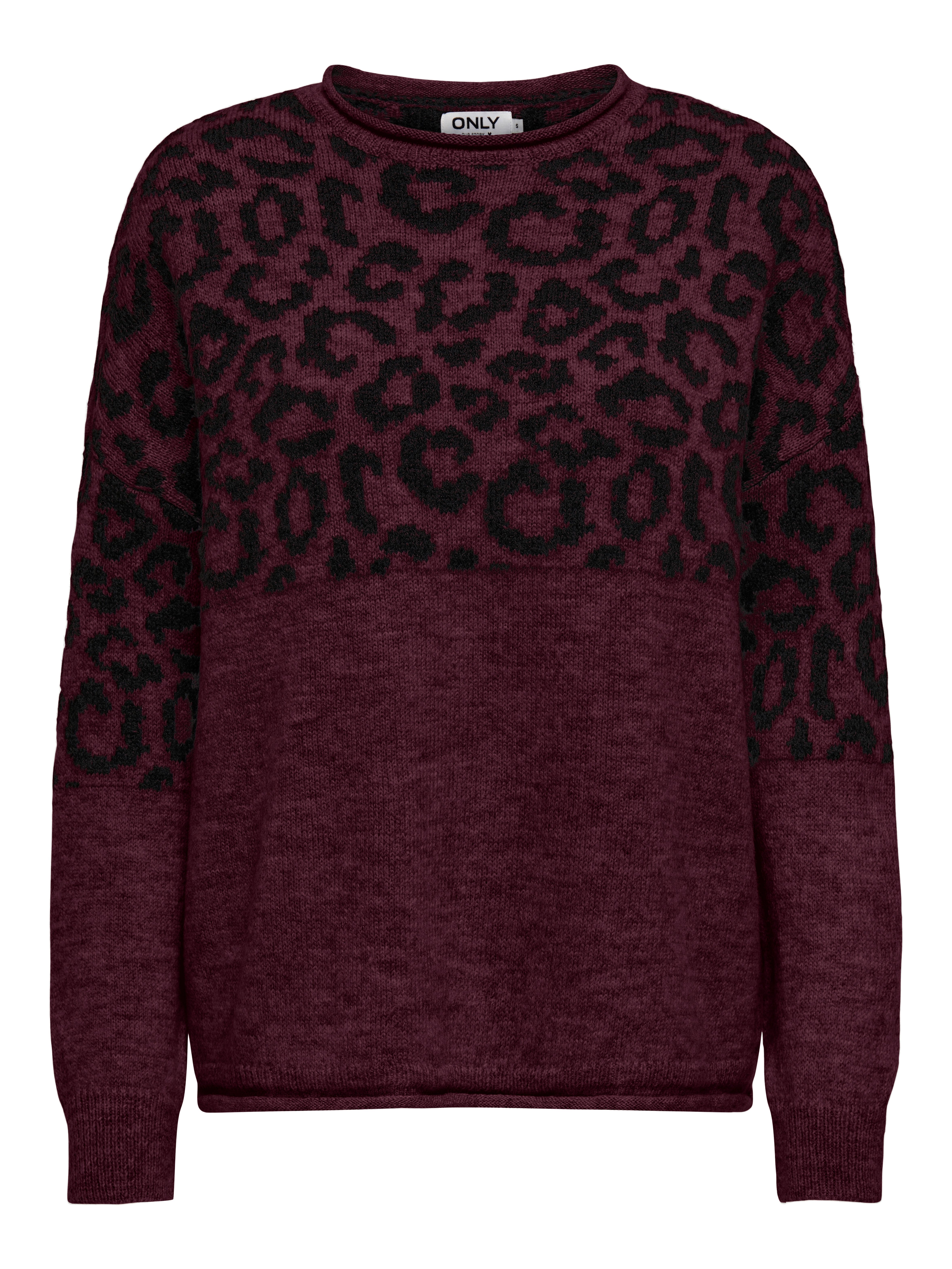Only Trui met ronde hals ONLJADE ANIMAL LS O-NECK NOOS KNT