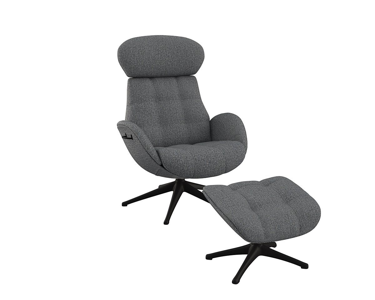 FLEXLUX Relaxfauteuil Chester, functionele stoel, gestoffeerde stoel, armleuningen, TV-fauteuil tv-fauteuils maat Bouclé blauw