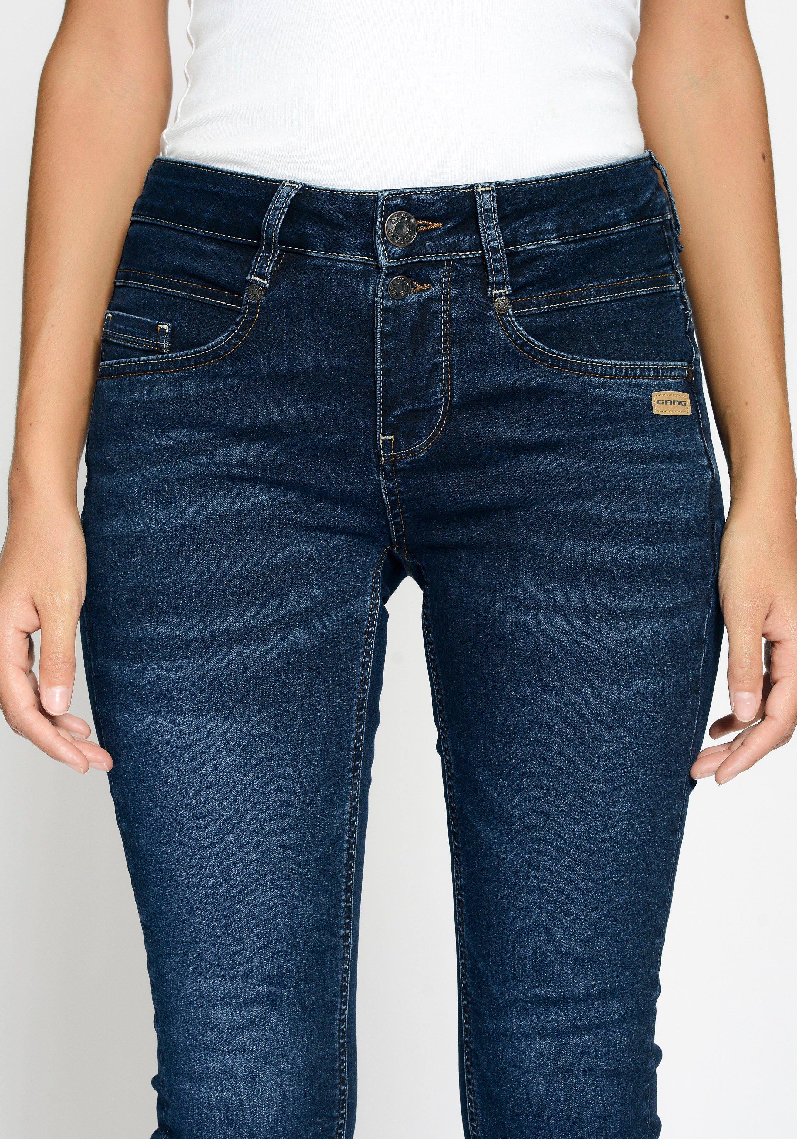 GANG Skinny fit jeans 94MORA met 3-knoopsluiting en pas voor