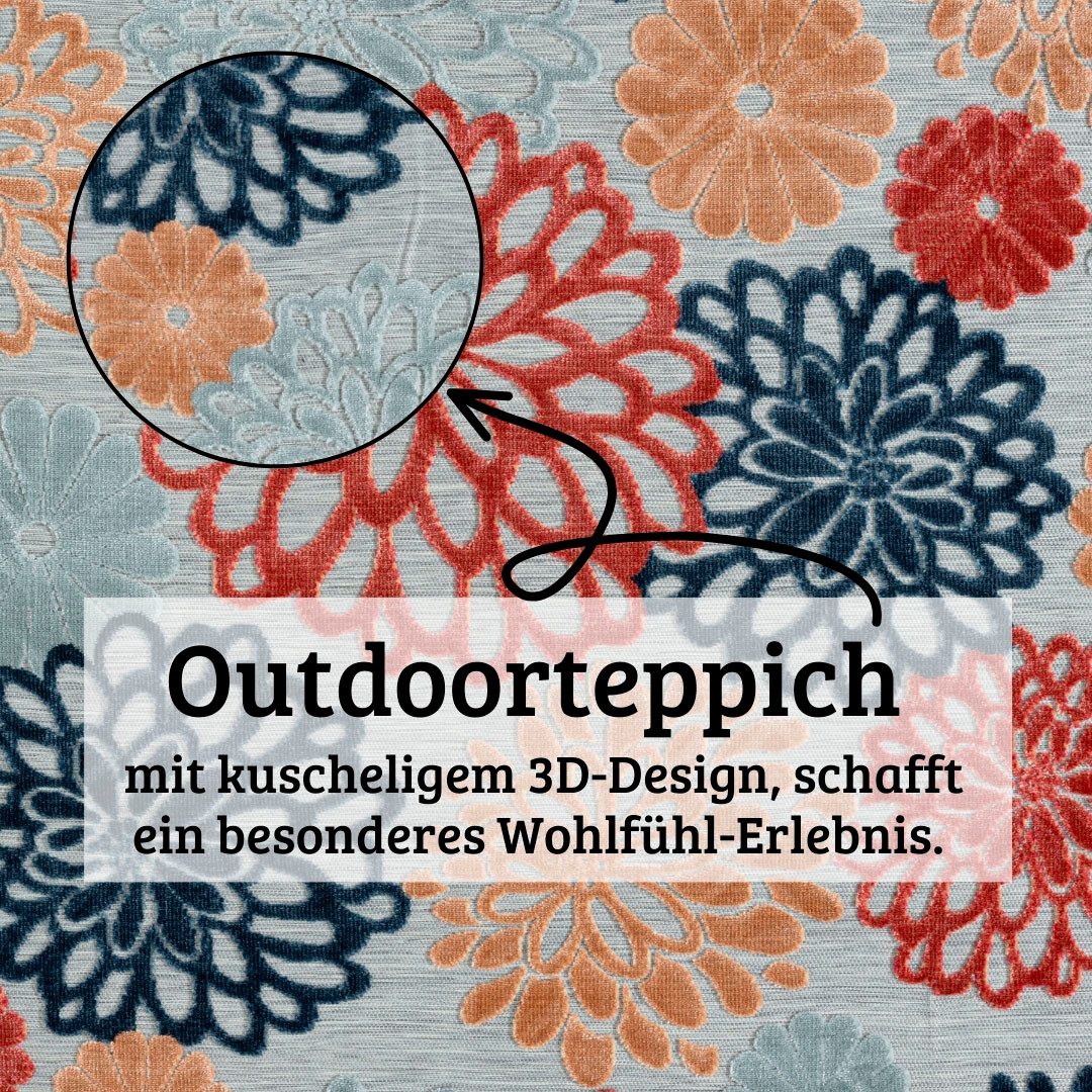 my home Vloerkleed Tamsin, MAGAZIJNOPRUIMING! Hoog-laag effect, geschikt voor binnen- en buitengebruik, terras & balkon