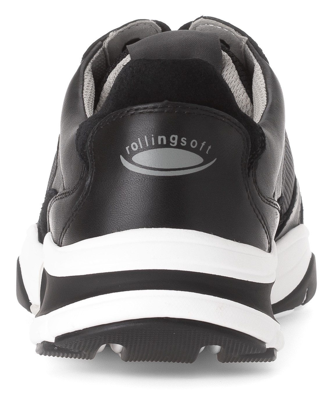 Gabor Rollingsoft Sneakers met sleehak , vrijetijdsschoen, lage schoen, veterschoen met logo op de hiel, g-breedte