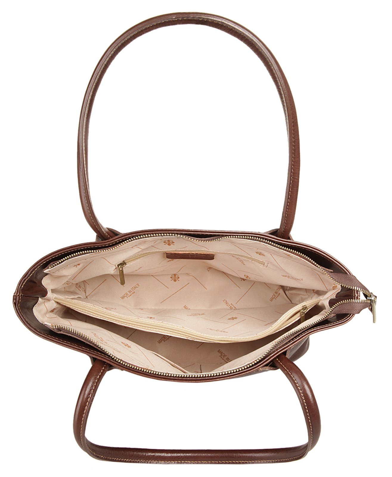 Piké Shopper echt leer, made in italy