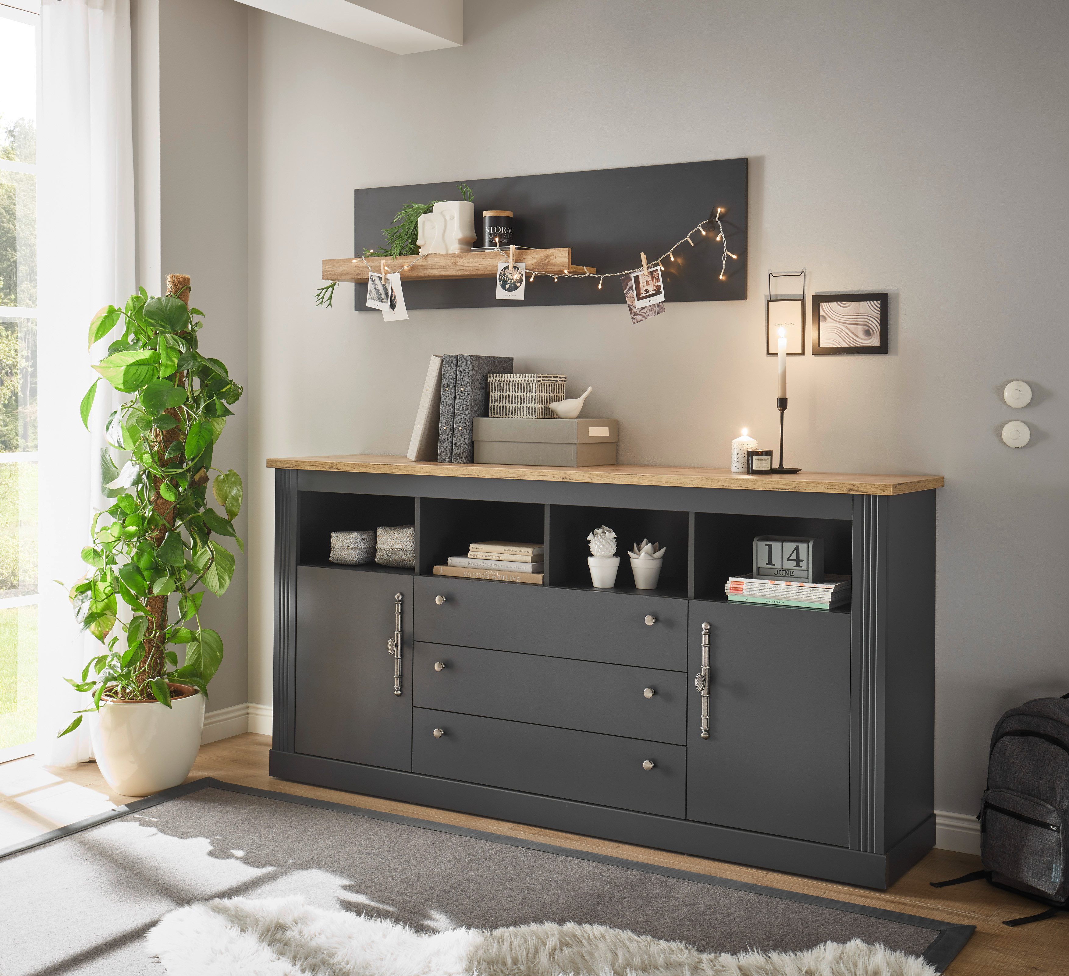 Home affaire Kantoormeubelset Westminster in romantische rustieke stijl, exclusief by otto kantoorsets grijs