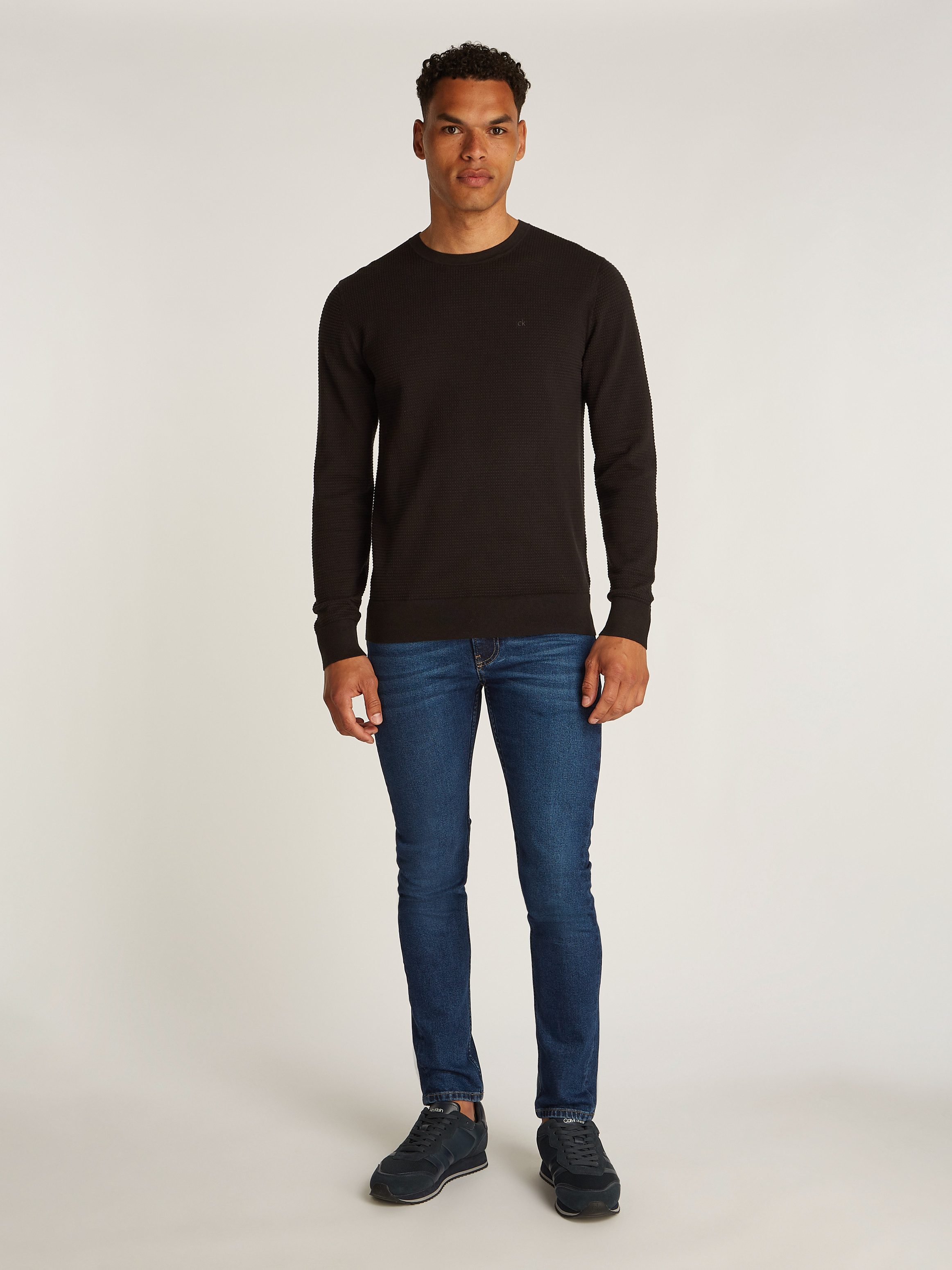 Calvin Klein Trui met ronde hals WAFFLE TEXTURE CN SWEATER