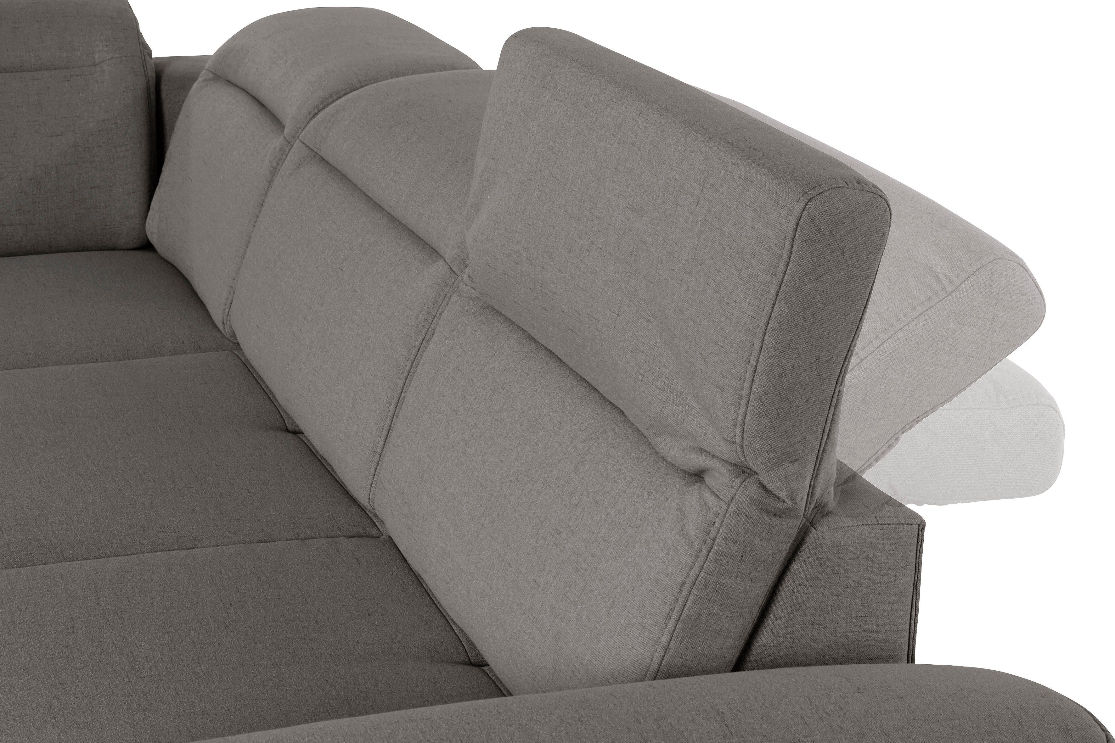 sit&more Hoekbank Percy L-vorm 15 cm poothoogte, zitdiepteverstelling, naar keuze in 2 pootkleuren