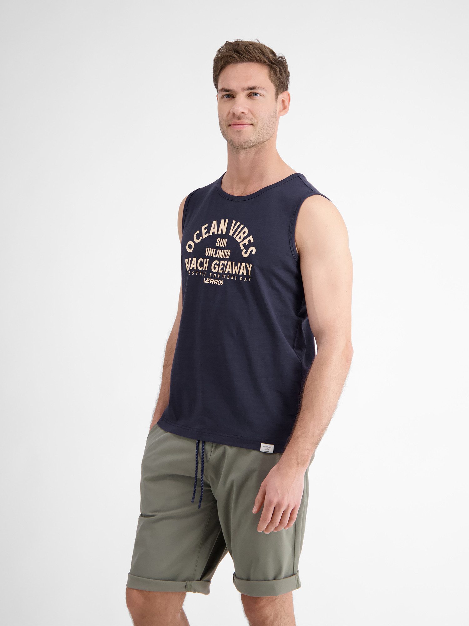 Lerros Muscle-shirt LERROS heren tanktop met borstprint