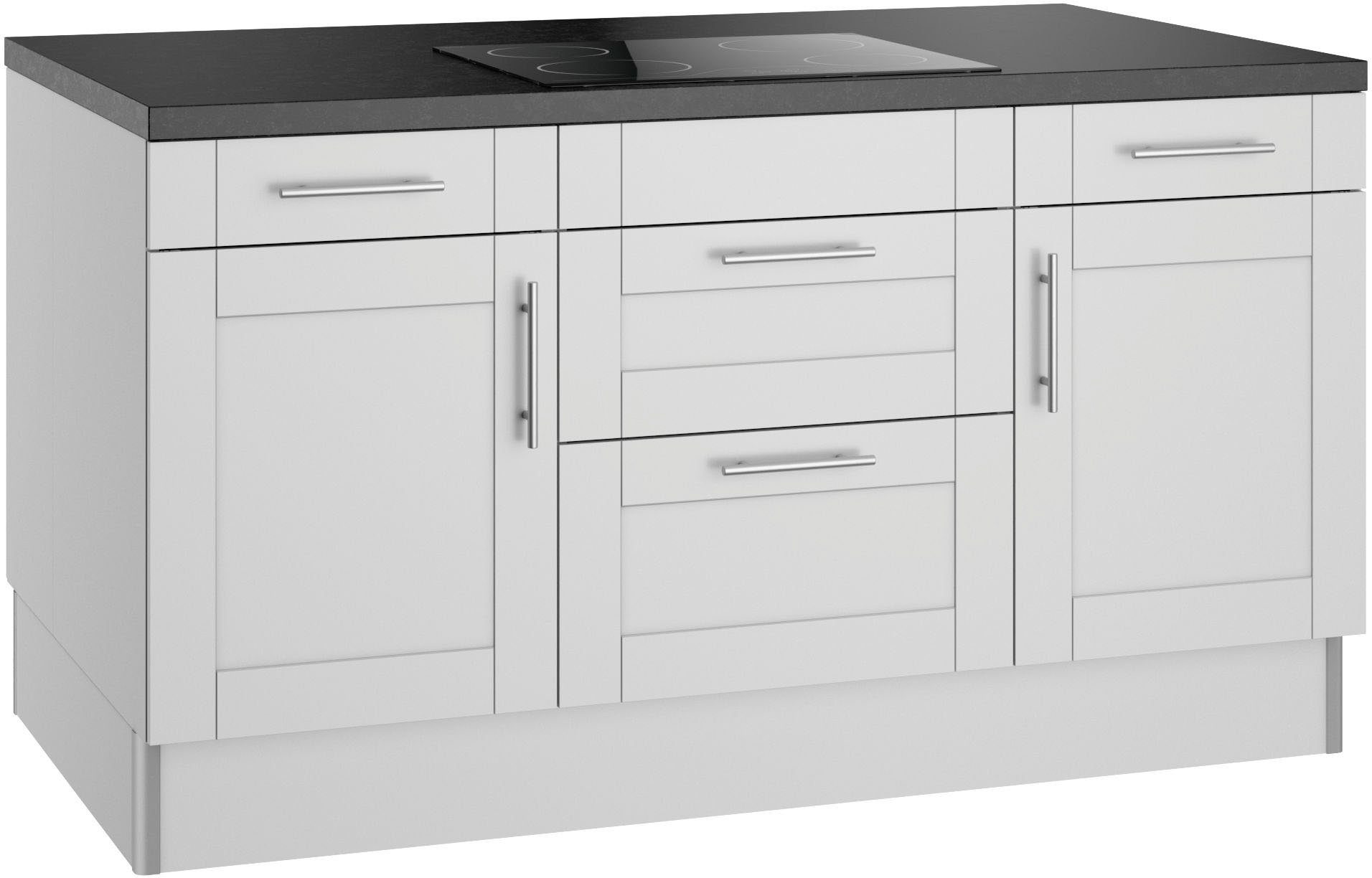 Kochstation Kookeiland KS-Ahus Kookeiland, breedte 160 cm, optioneel met elektrisch apparaat, soft close functie