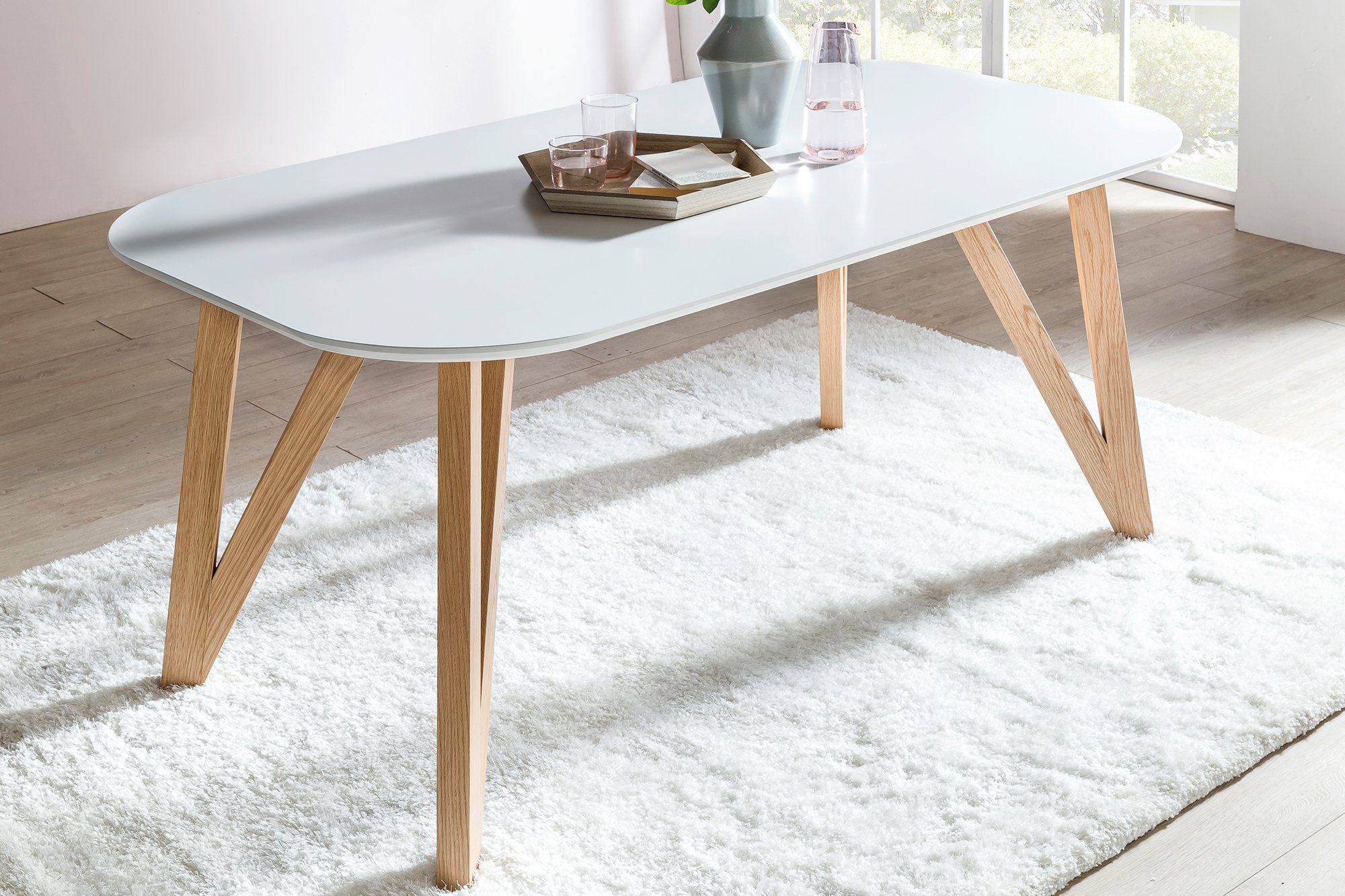 SalesFever Eethoek (5-delig), tafelbreedte 180 cm, stoelen 180° draaibaar, met fluweel