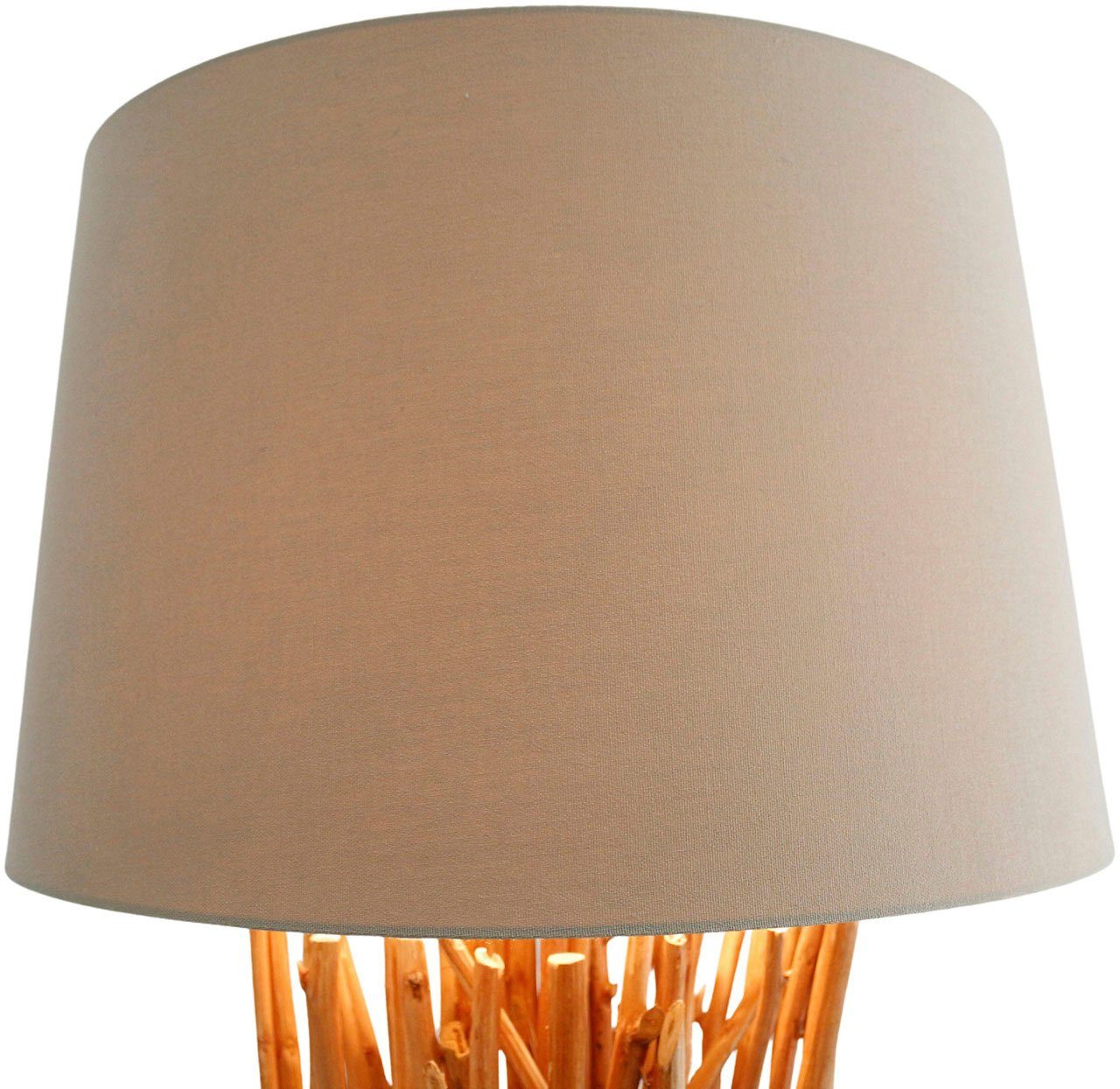 SalesFever Staande lamp Eavan handgemaakt, met linnen kap (1 stuk)