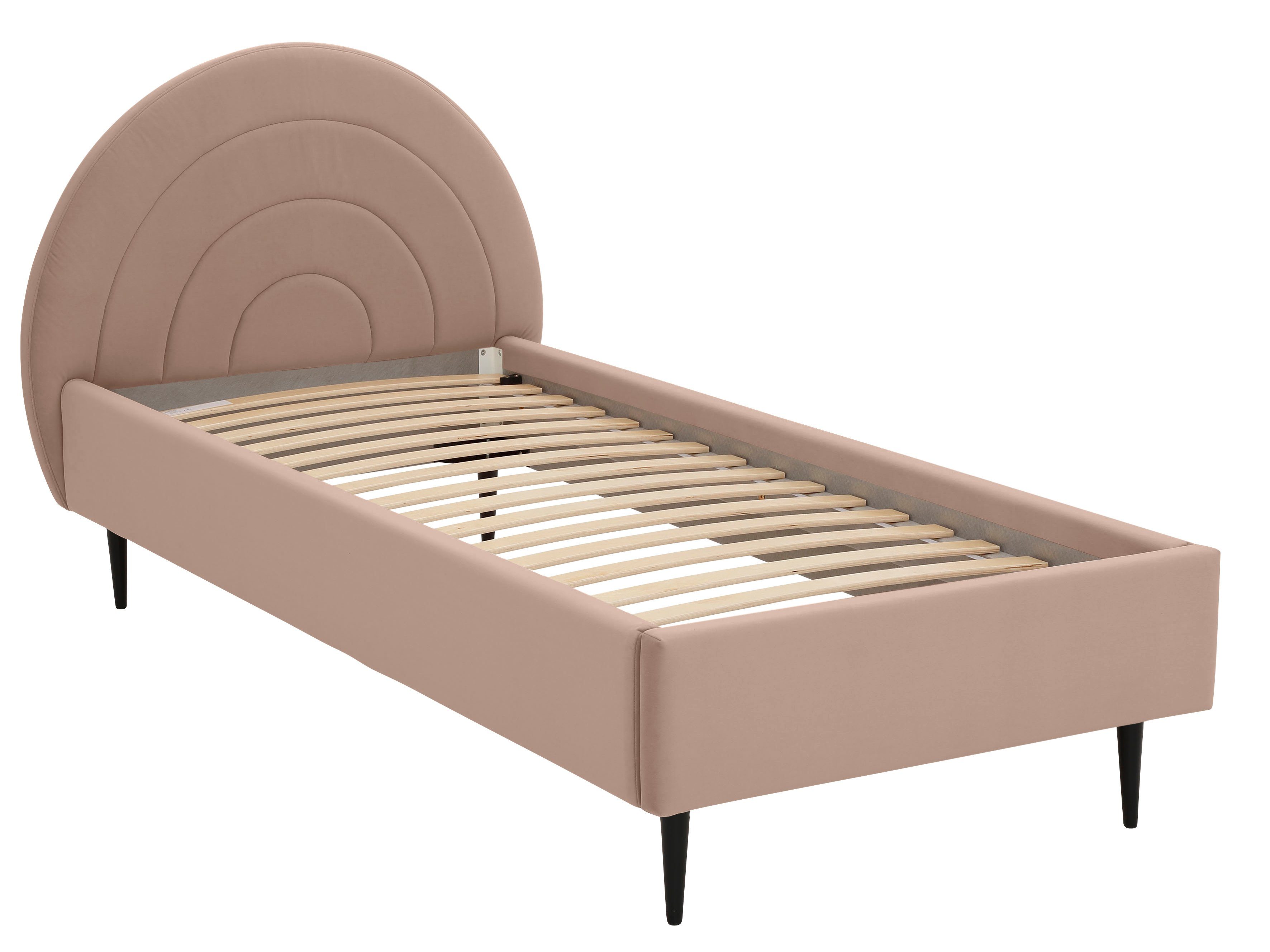 Lüttenhütt Gestoffeerd bed Femmy prettig bekleed hoofdbord met decoratief regenboogmotief