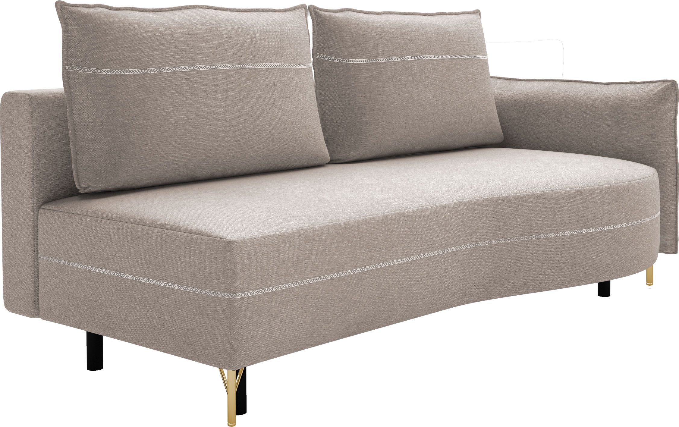 exxpo - sofa fashion Loungebank Ortis met geweldige contrastnaad, solitair meubel, comfortabel, smalle armleuning