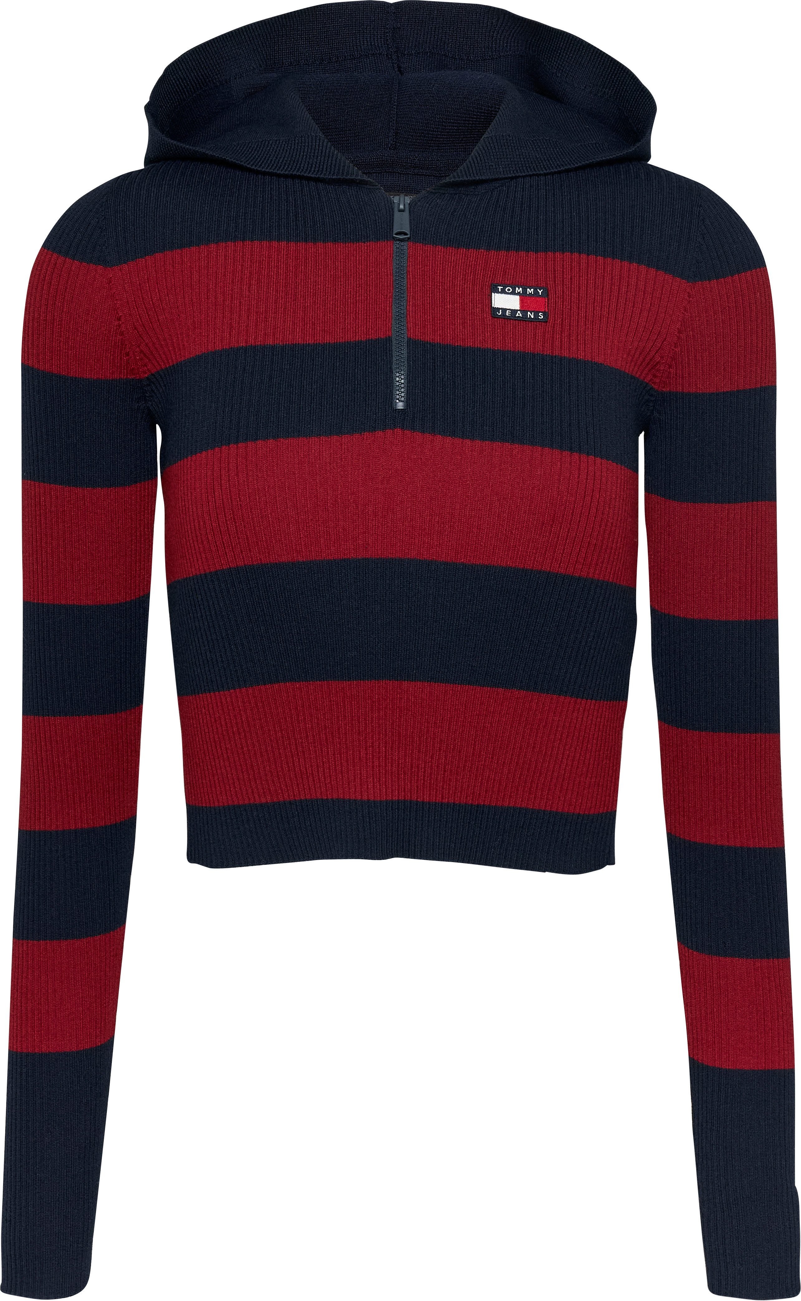 TOMMY JEANS Capuchontrui TJW STRIPE 1/4 ZIP HOOD SWEATER