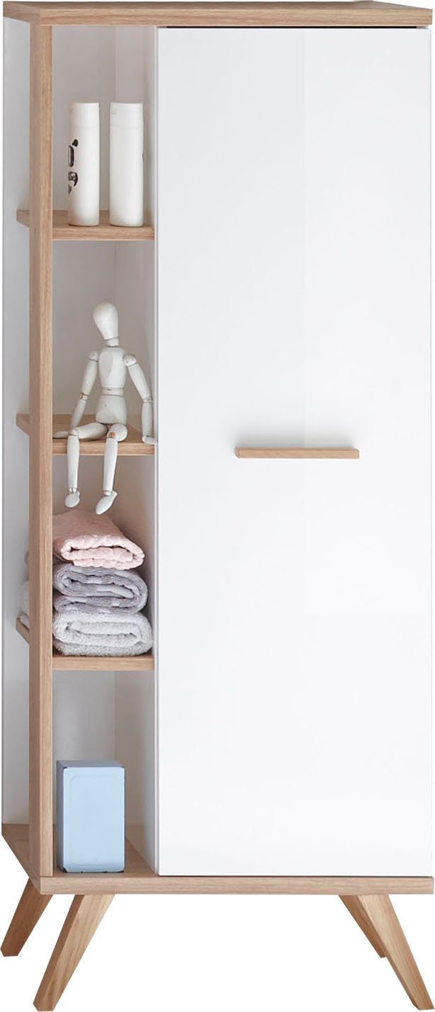 Saphir Halfhoge kast Quickset badkamermeubel 50,5 cm breed, 1 deur, zijplanken Badkamer-halfhoge kast inclusief deurdemper, grepen in hout