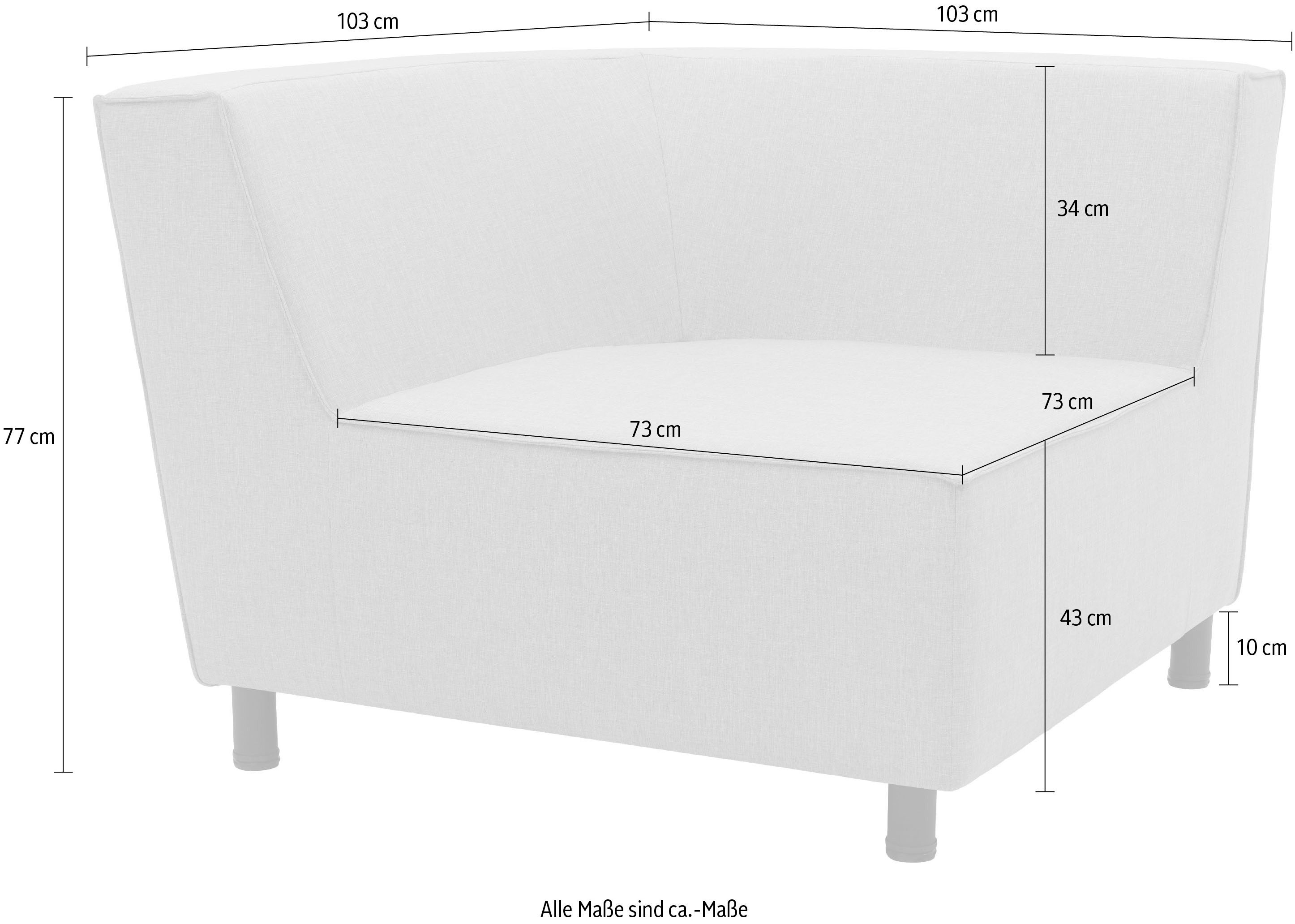 DOMO collection Bank-hoekelement Sonna, individueel samen te stellen Enkele elementen voor terras, tuin en balkon, speciaal voor buiten