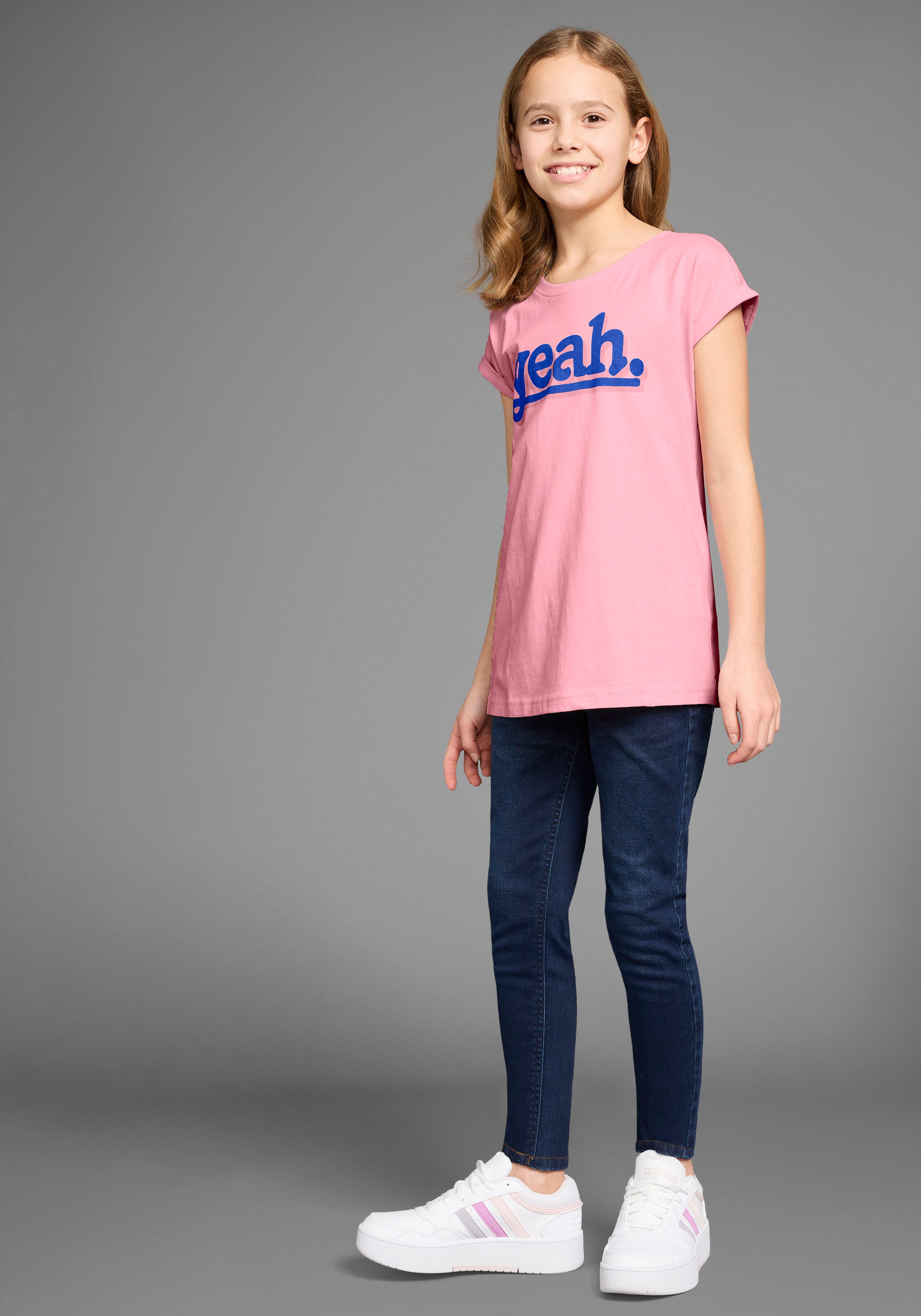 KIDSWORLD T-shirt Printshirt met overhangende schouder