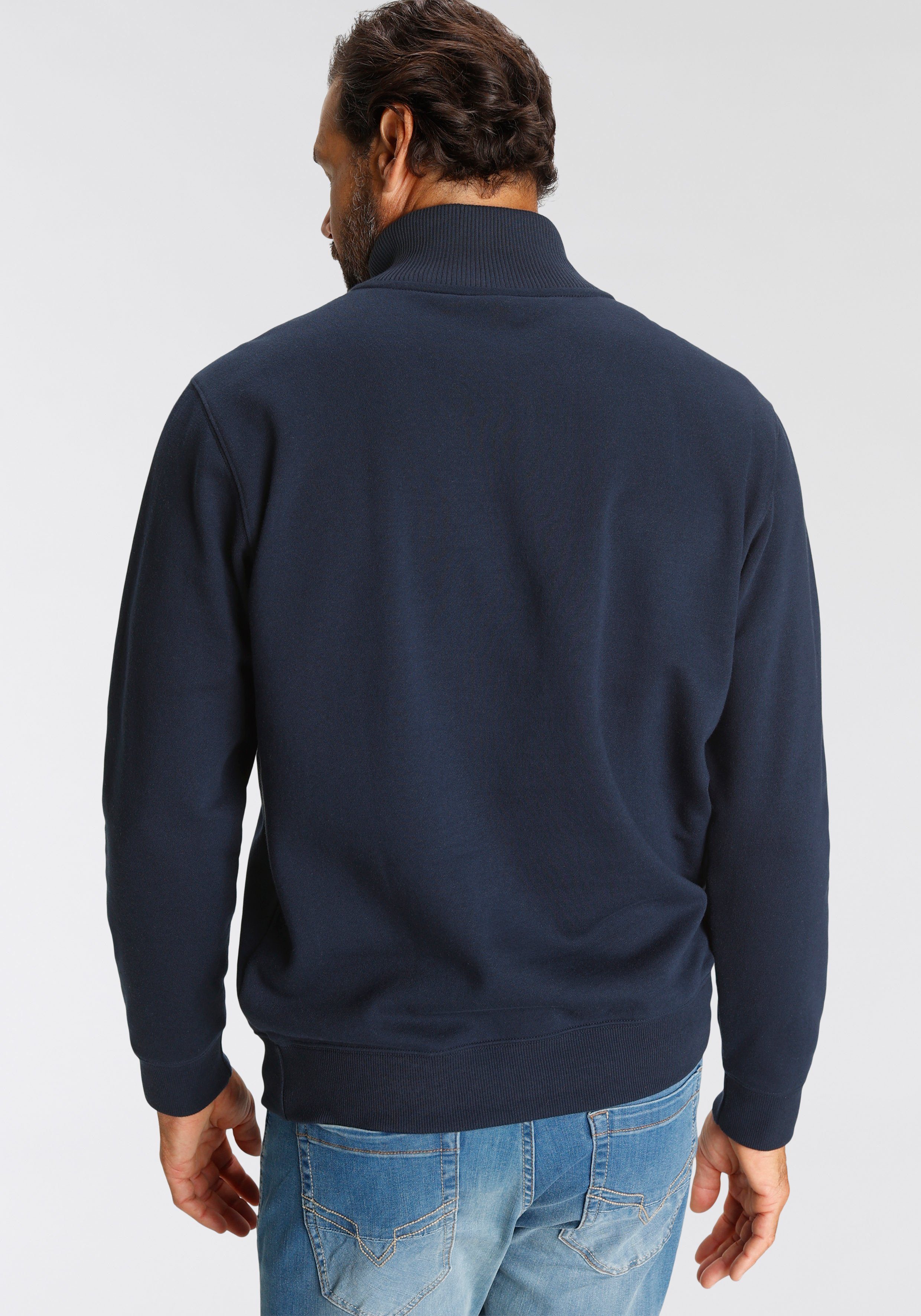 H.I.S Sweatshirt effen, van rekbare sweatstof, met logoborduring